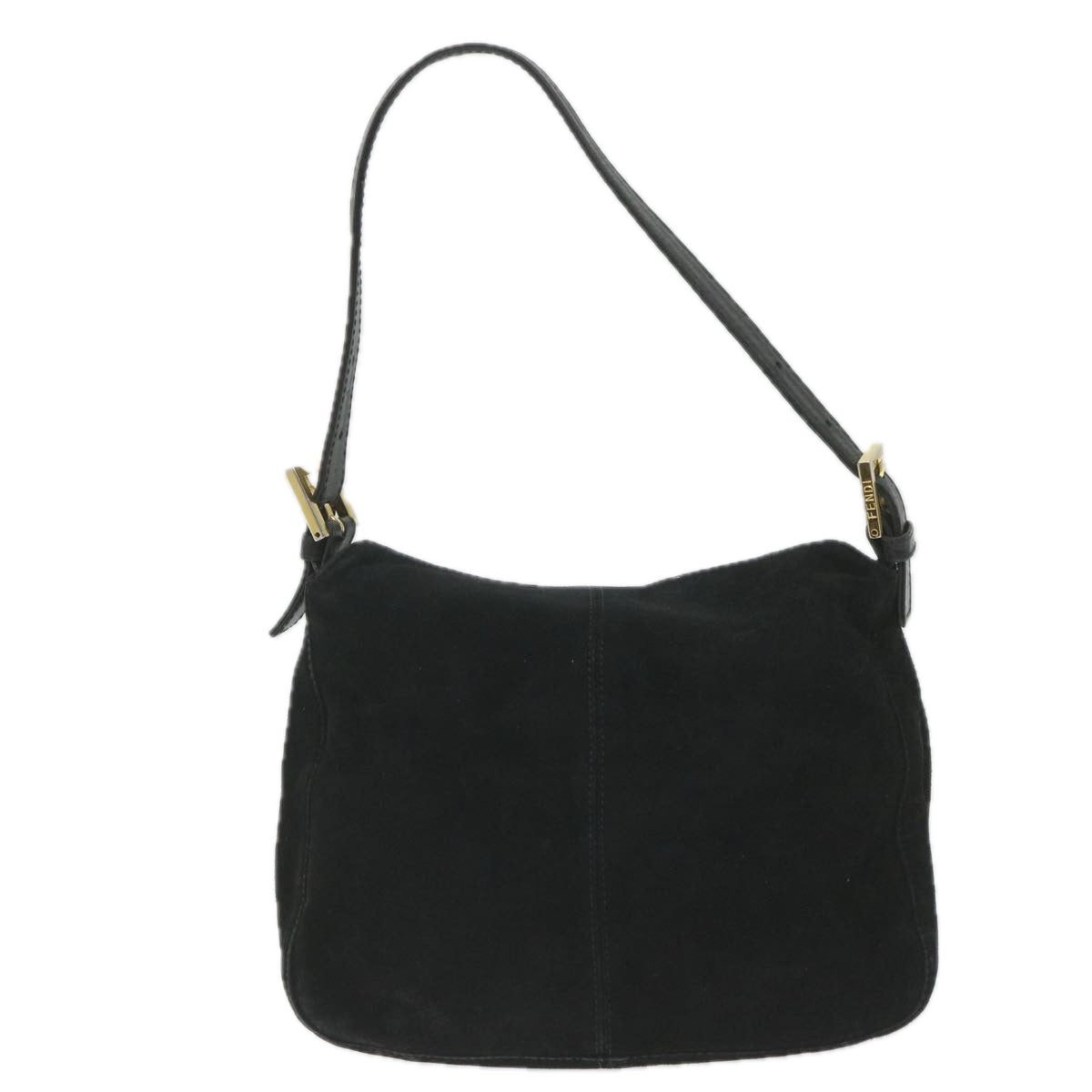 Gianni Versace Mamma Baguette Shoulder Bag Suede Black ar10398