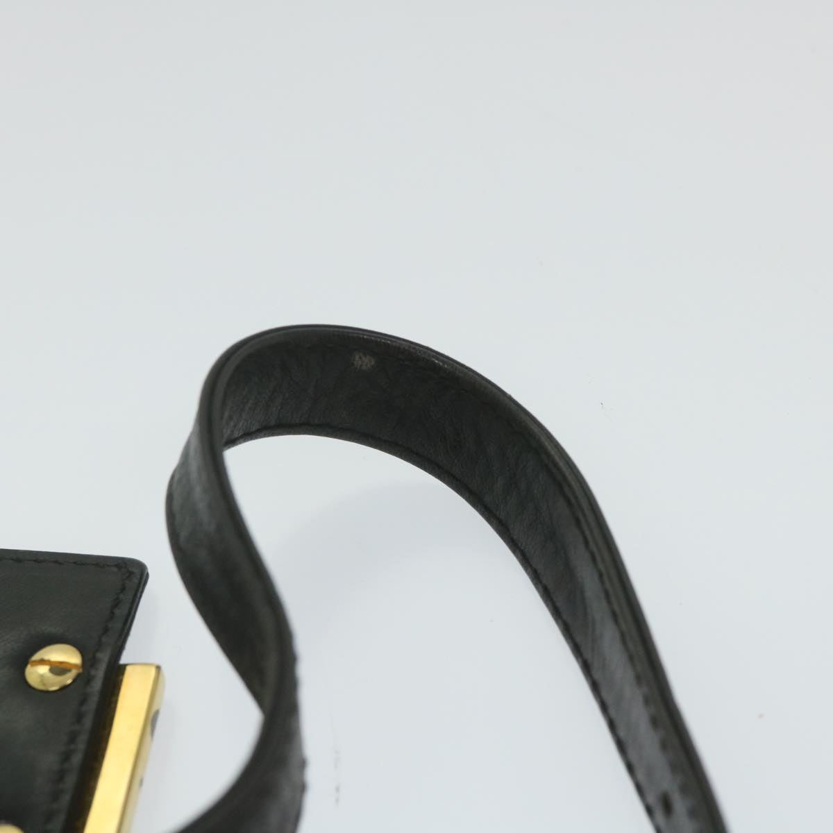 Gianni Versace Mamma Baguette Shoulder Bag Suede Black ar10398