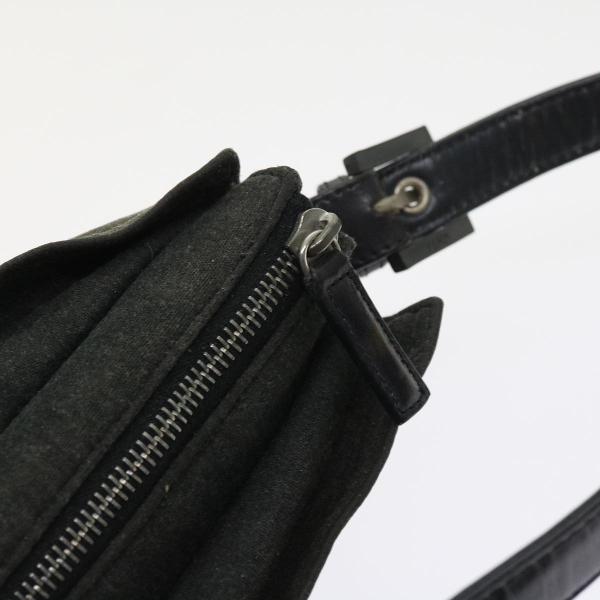 FENDI Mamma Baguette Shoulder Bag Canvas Gray ar10408