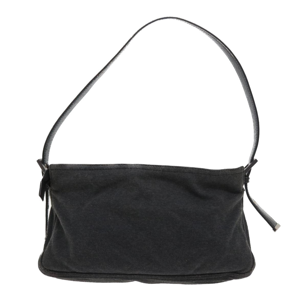 FENDI Mamma Baguette Shoulder Bag Canvas Gray ar10408
