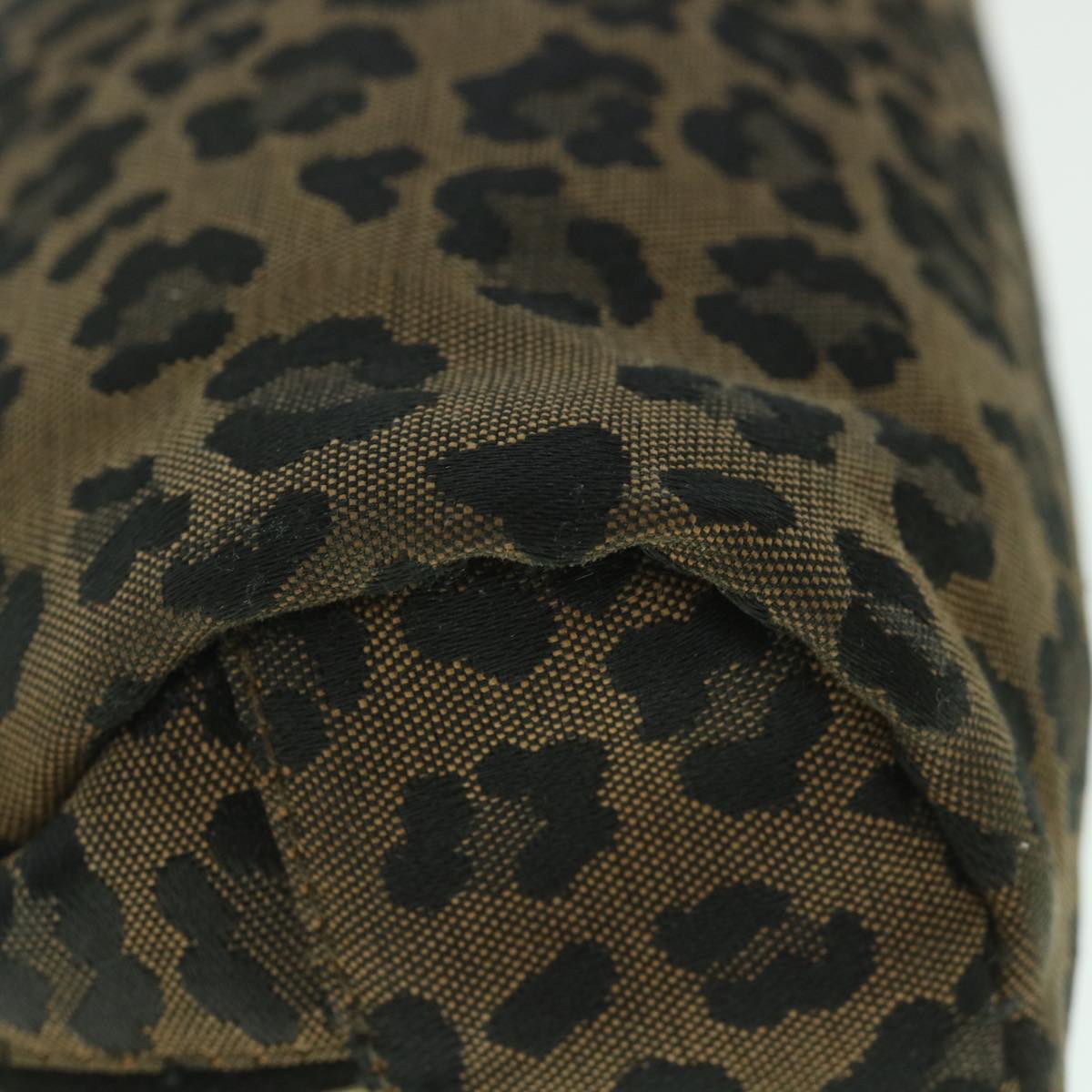 FENDI Leopard Pouch Canvas Brown ar10418