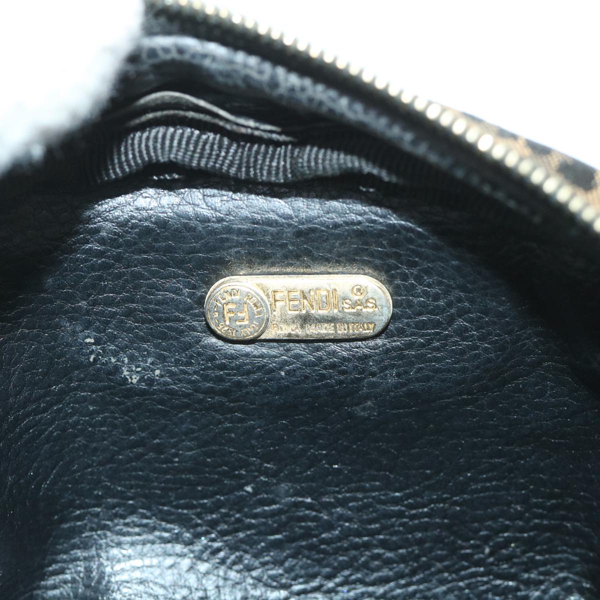 FENDI Leopard Pouch Canvas Brown ar10418