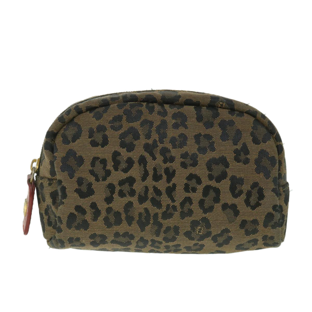 FENDI Leopard Pouch Canvas Brown ar10418