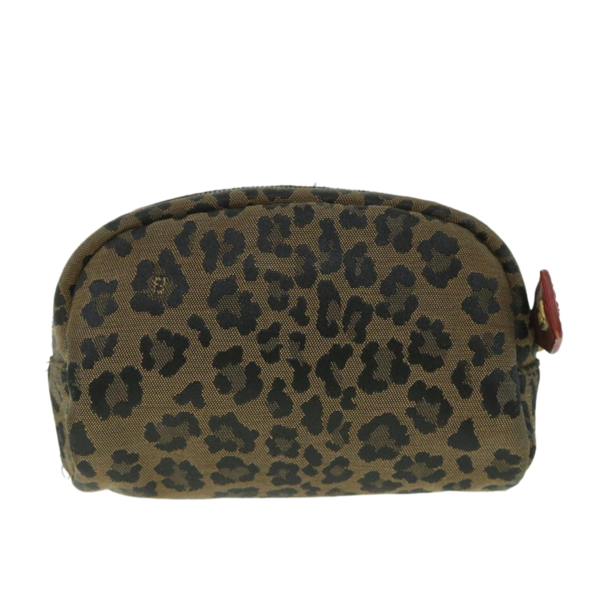FENDI Leopard Pouch Canvas Brown ar10418