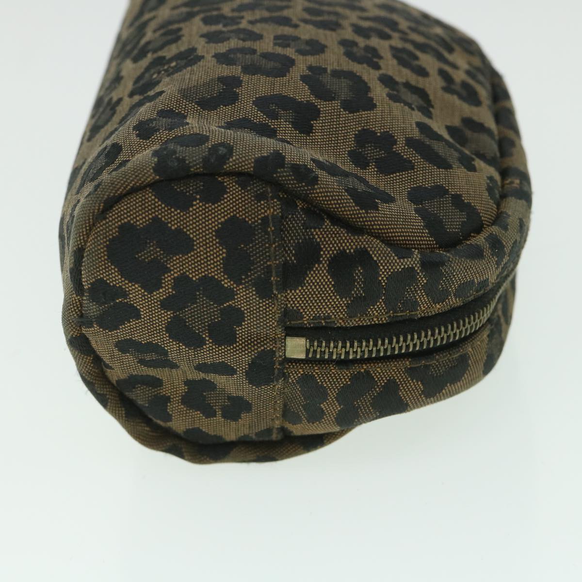 FENDI Leopard Pouch Canvas Brown ar10418