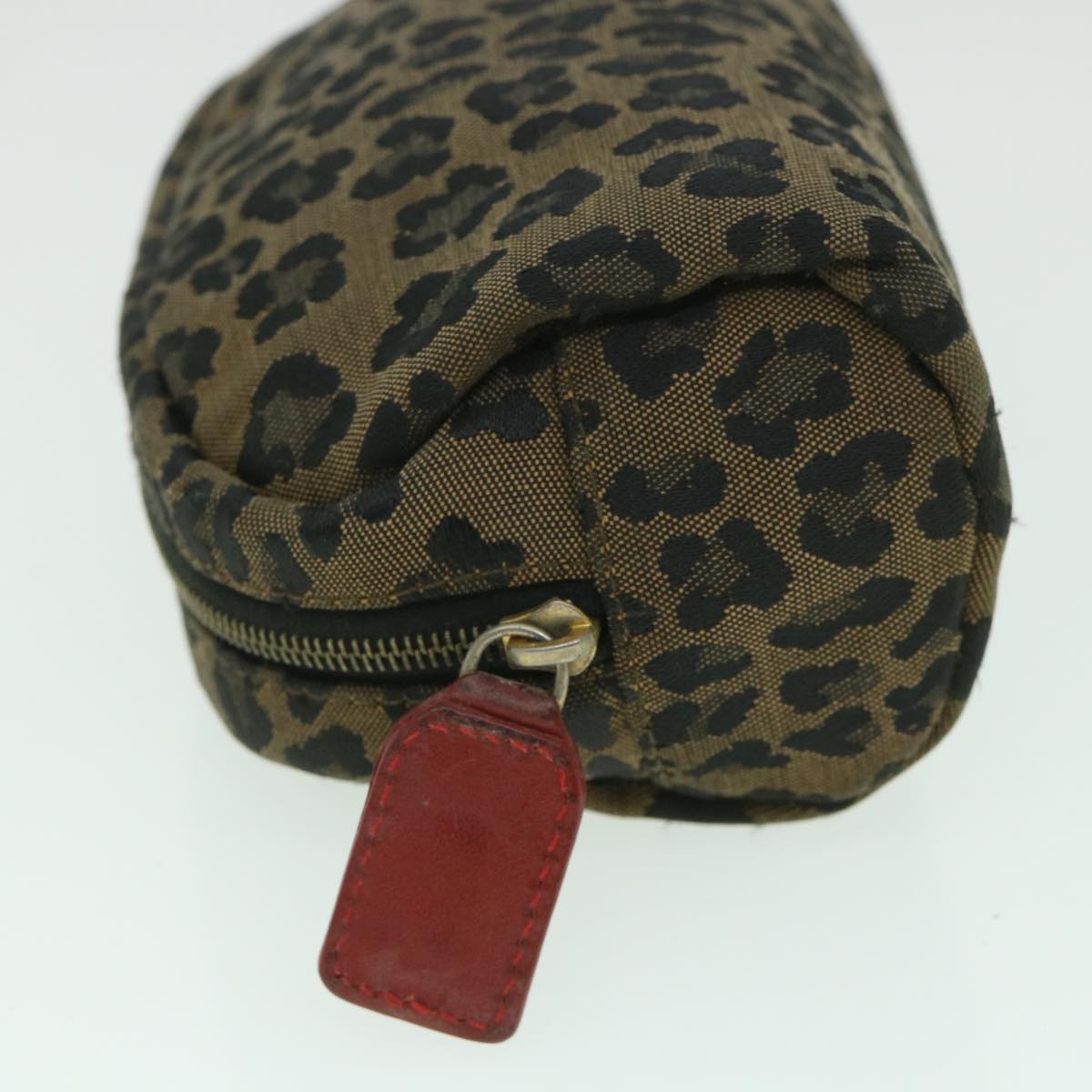 FENDI Leopard Pouch Canvas Brown ar10418