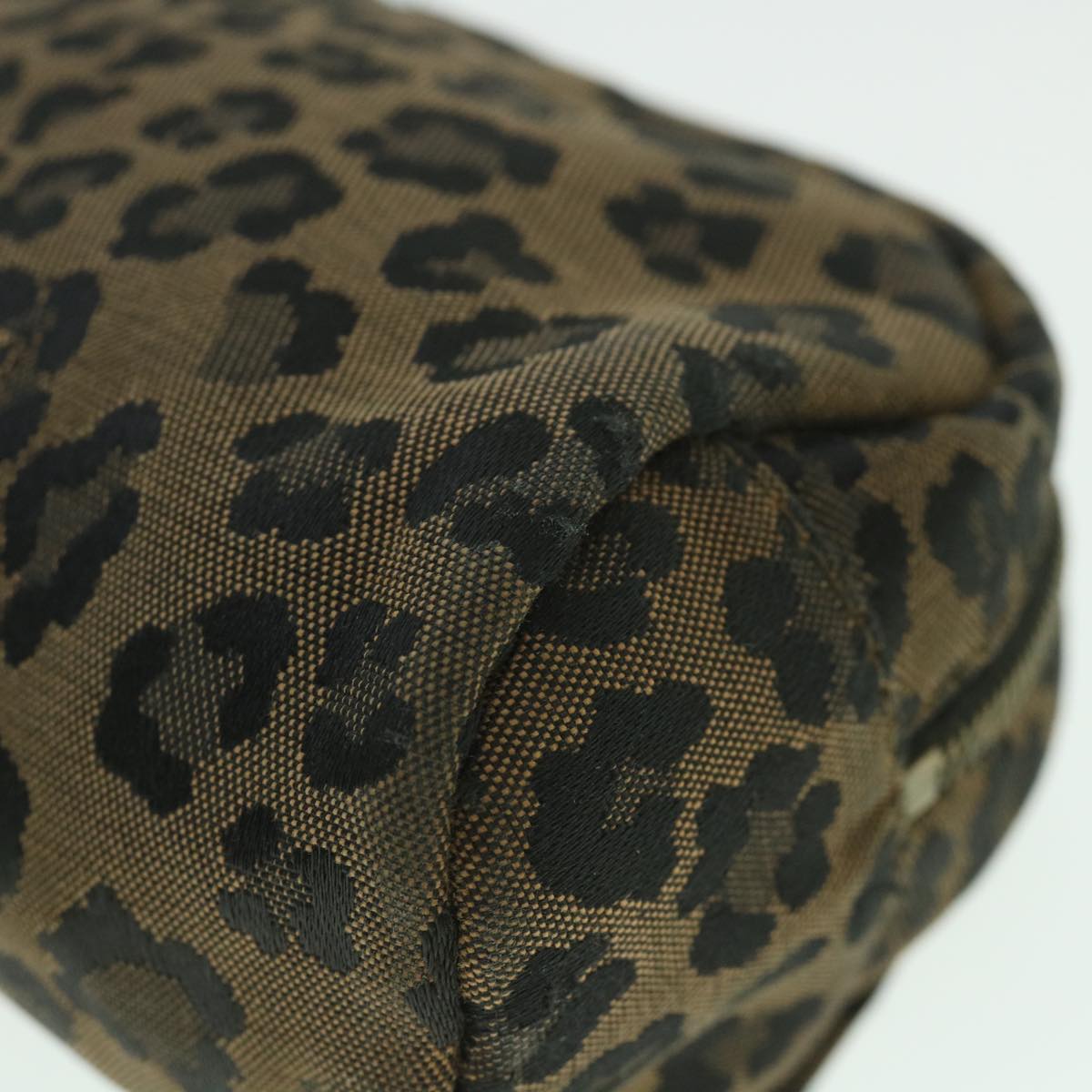 FENDI Leopard Pouch Canvas Brown ar10418