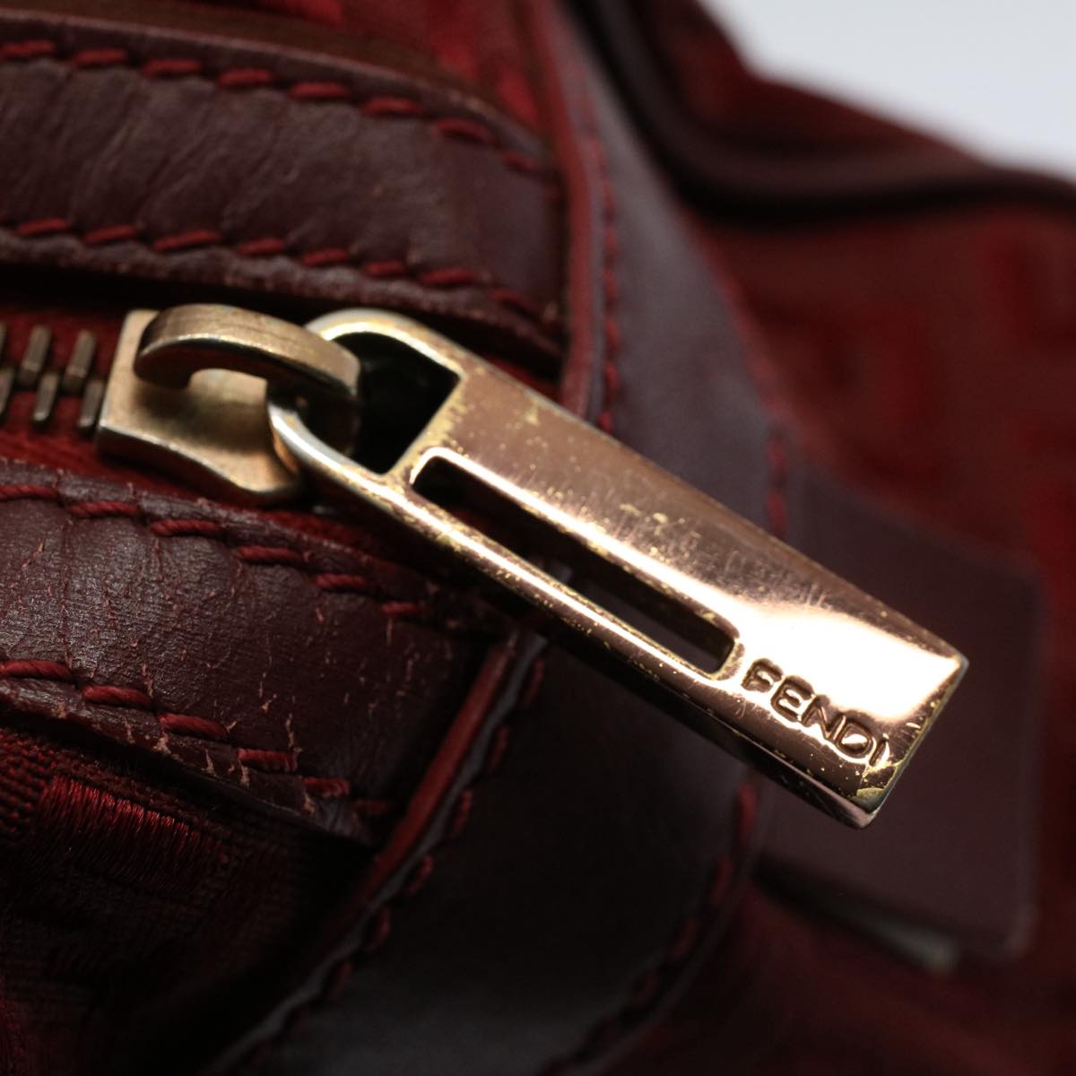 FENDI Zucchino Canvas Hand Bag Red ar10594B