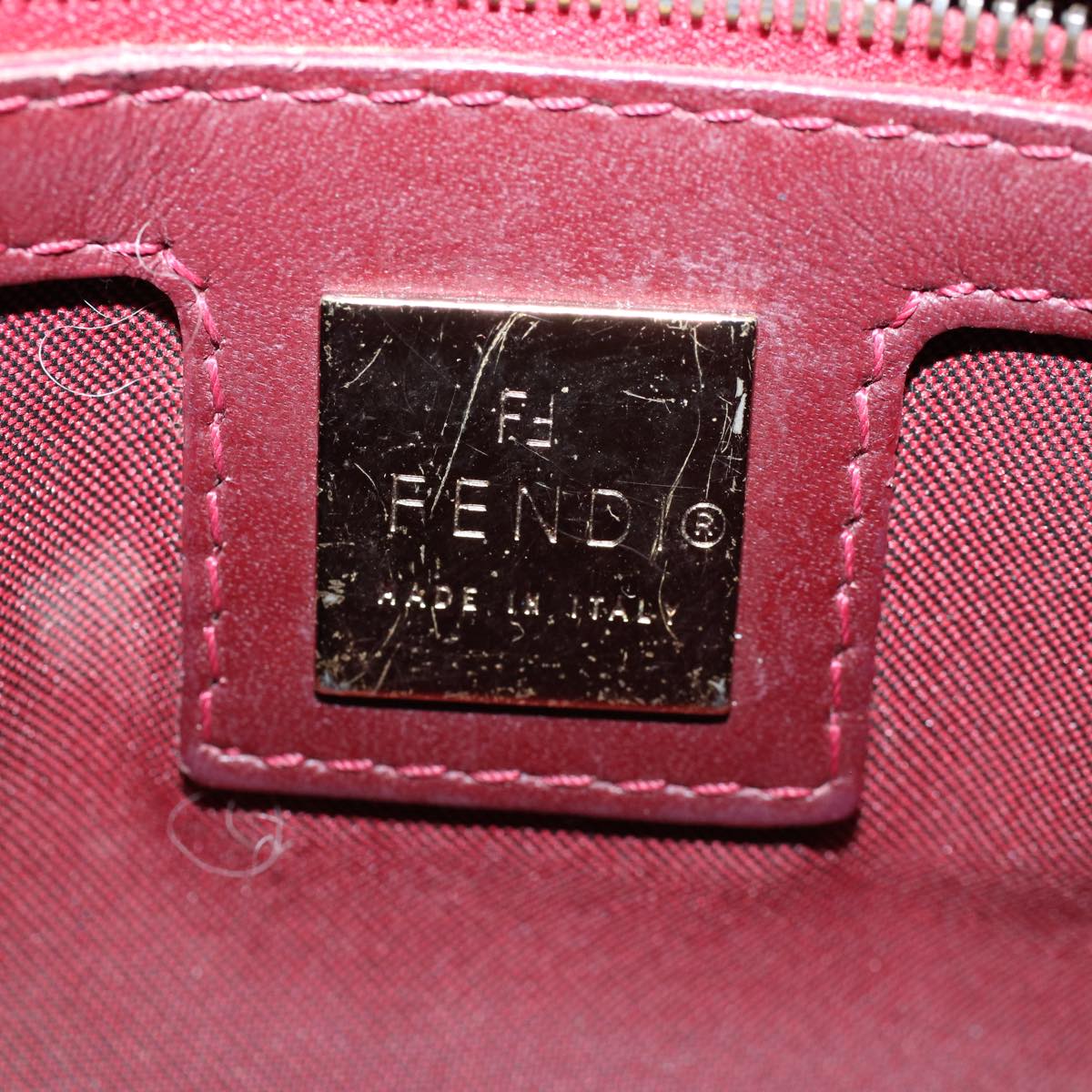FENDI Zucchino Canvas Hand Bag Red ar10594B