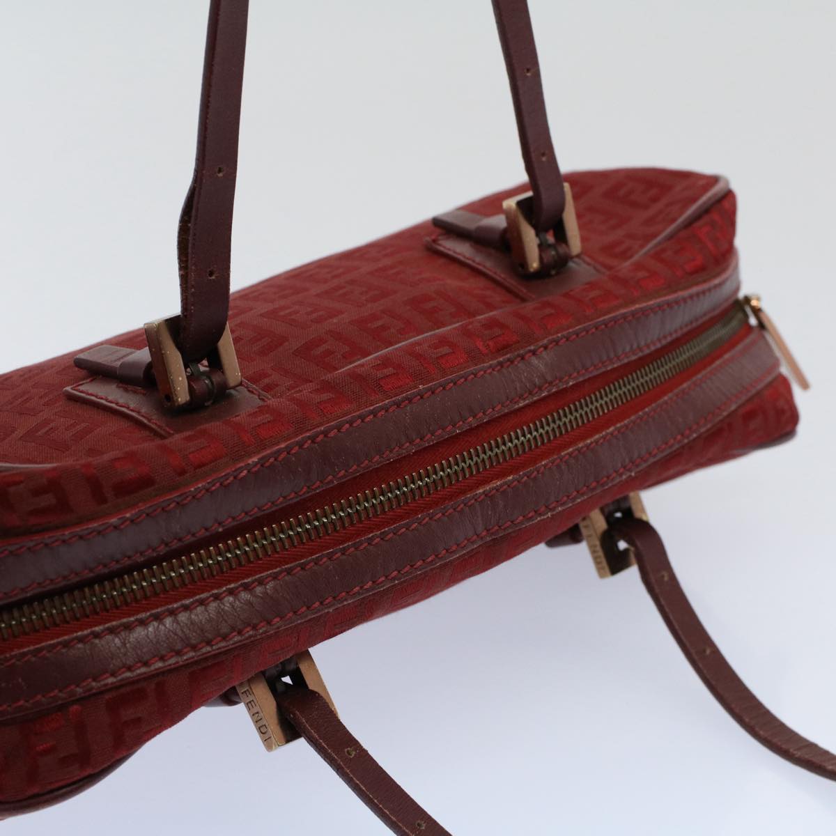 FENDI Zucchino Canvas Hand Bag Red ar10594B
