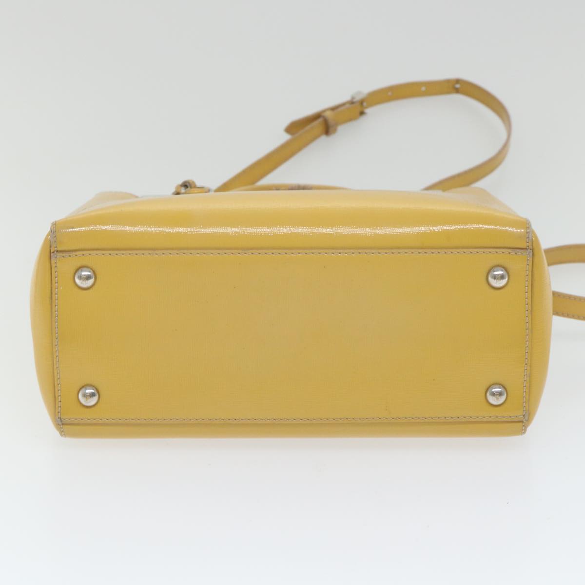 FENDI Hand Bag Patent leather 2way Yellow ar10596B