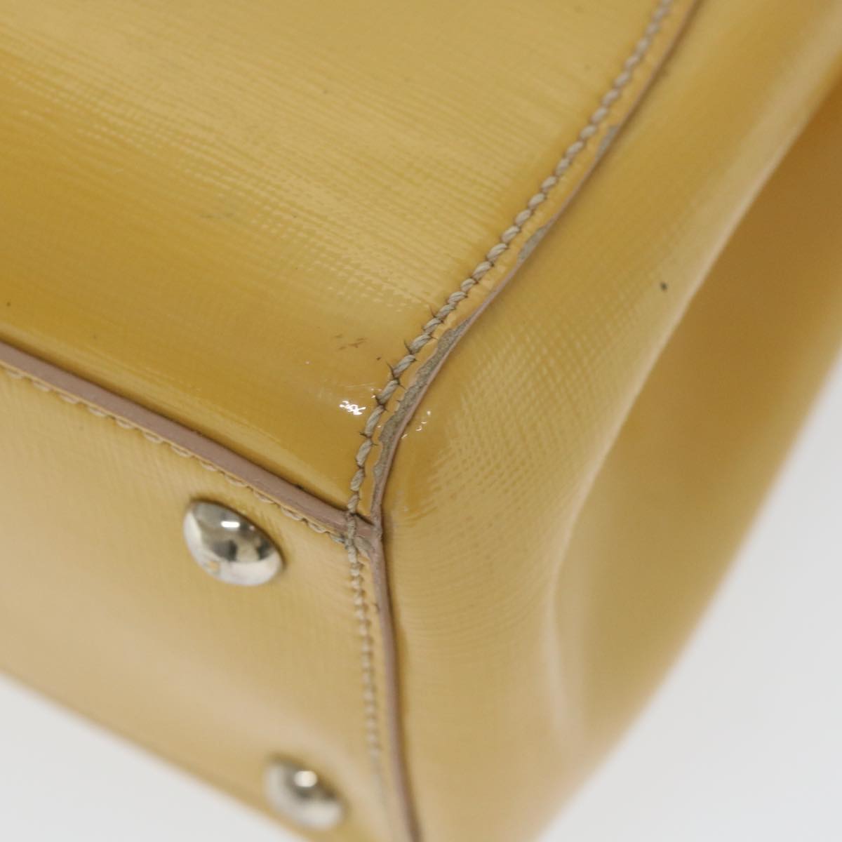 FENDI Hand Bag Patent leather 2way Yellow ar10596B