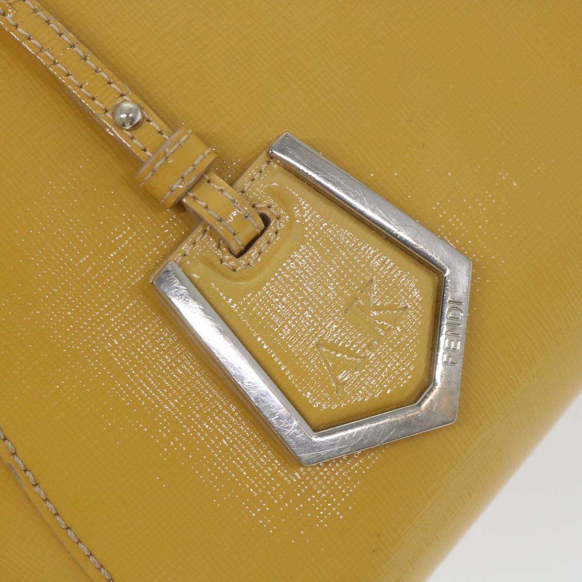 FENDI Hand Bag Patent leather 2way Yellow ar10596B