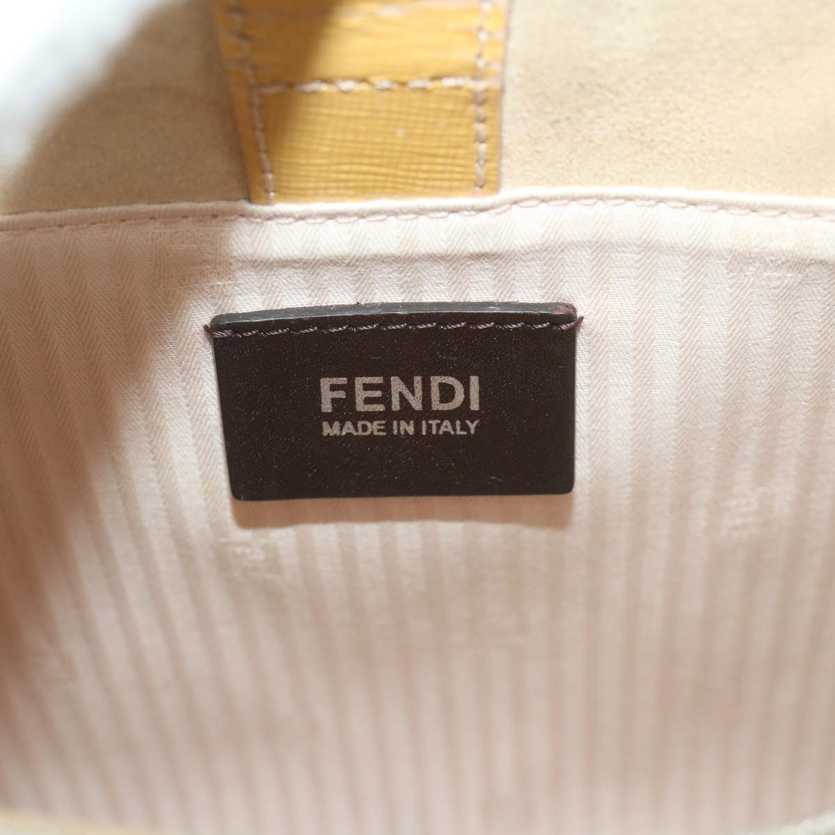 FENDI Hand Bag Patent leather 2way Yellow ar10596B