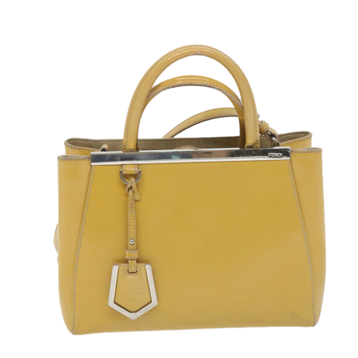 FENDI Hand Bag Patent leather 2way Yellow ar10596B