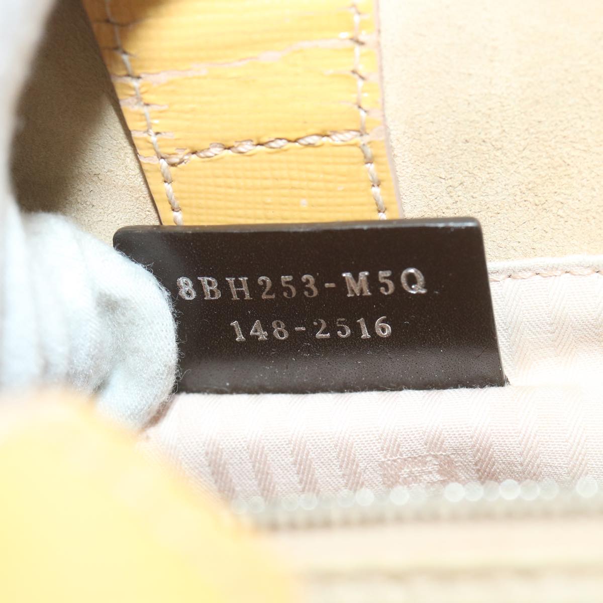 FENDI Hand Bag Patent leather 2way Yellow ar10596B