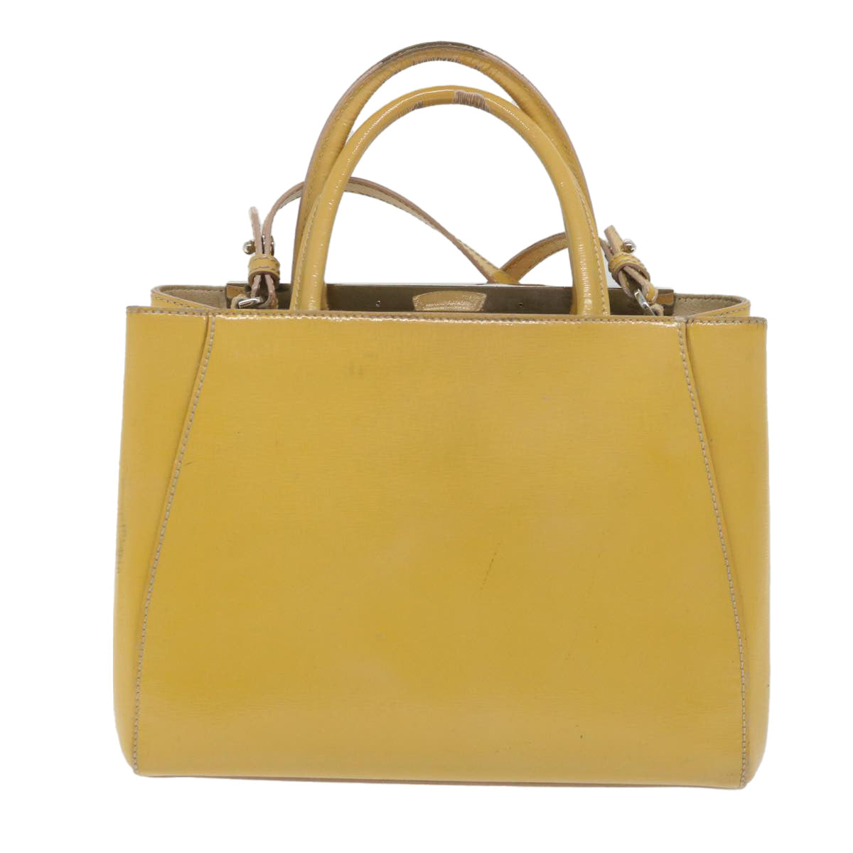 FENDI Hand Bag Patent leather 2way Yellow ar10596B