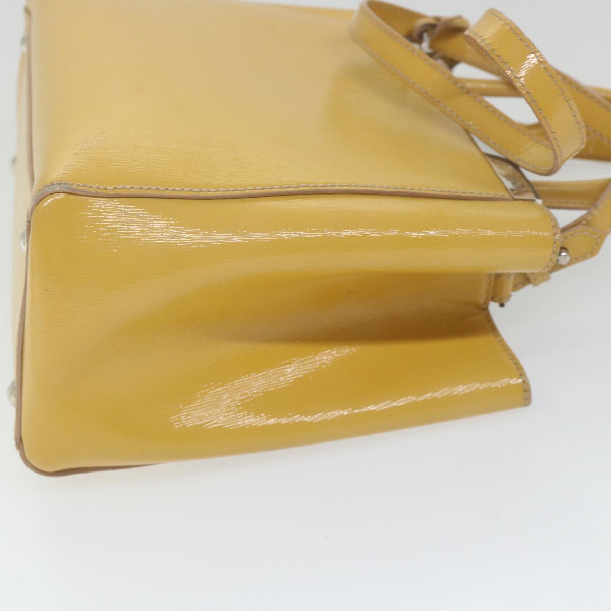 FENDI Hand Bag Patent leather 2way Yellow ar10596B