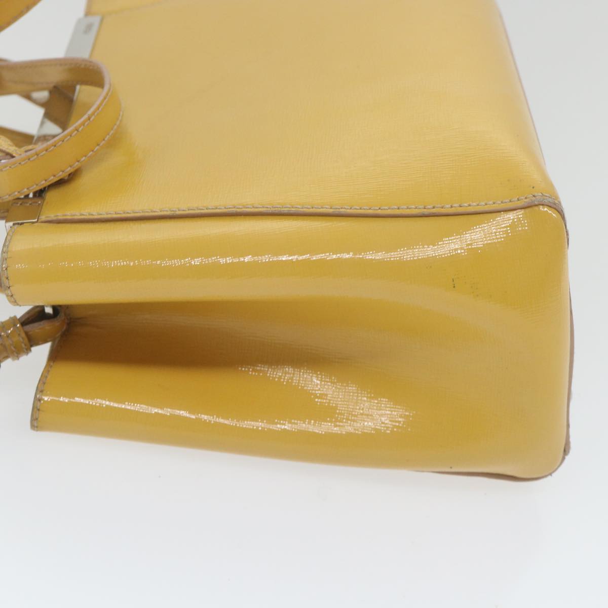 FENDI Hand Bag Patent leather 2way Yellow ar10596B