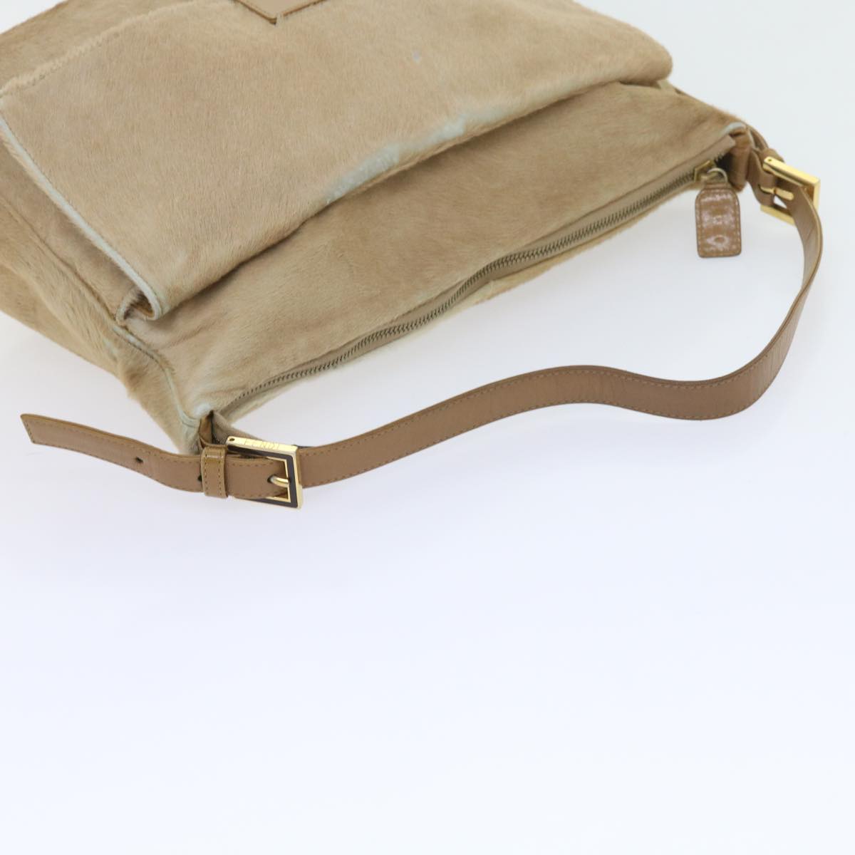 FENDI Mamma Baguette Shoulder Bag Harako leather Beige ar10608B