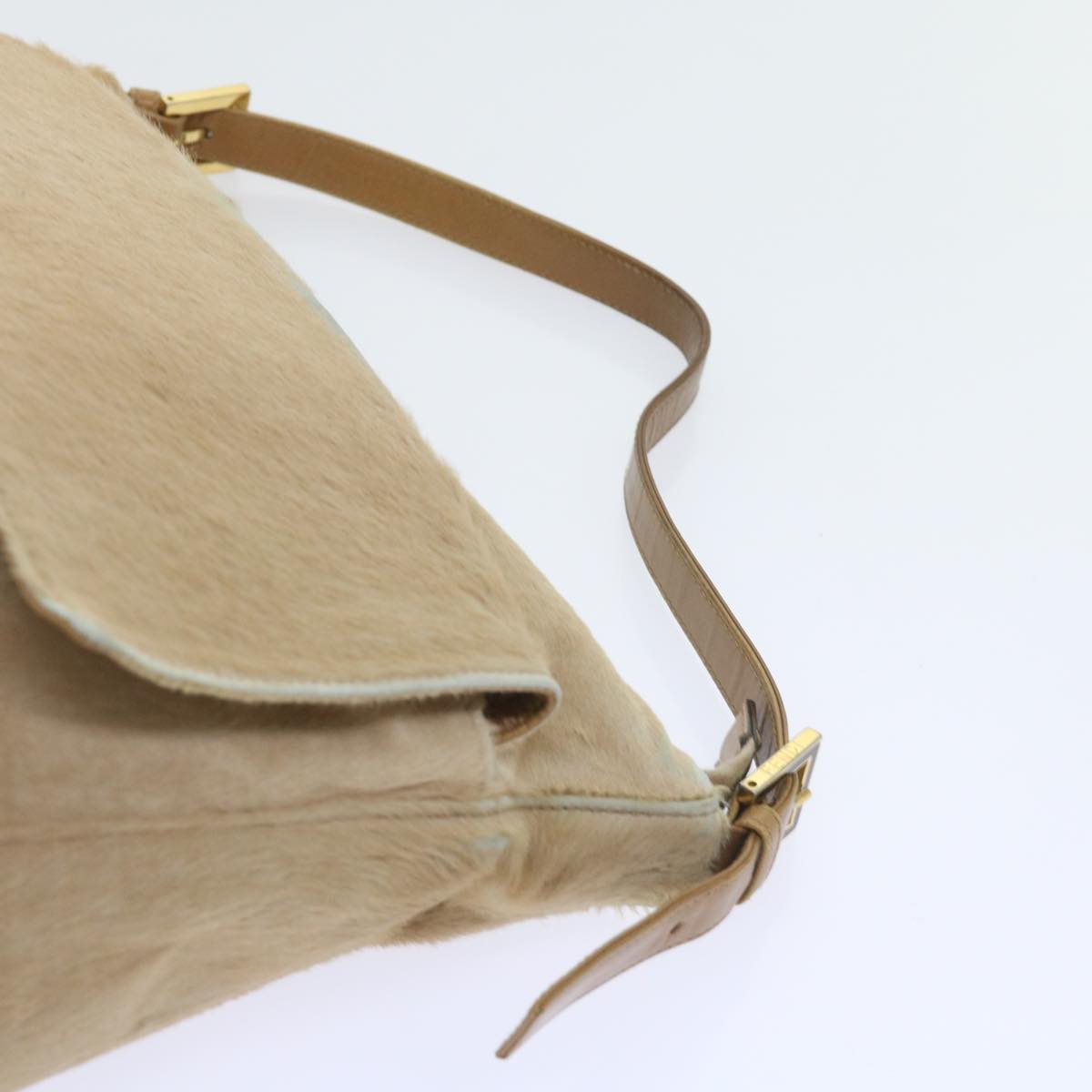 FENDI Mamma Baguette Shoulder Bag Harako leather Beige ar10608B