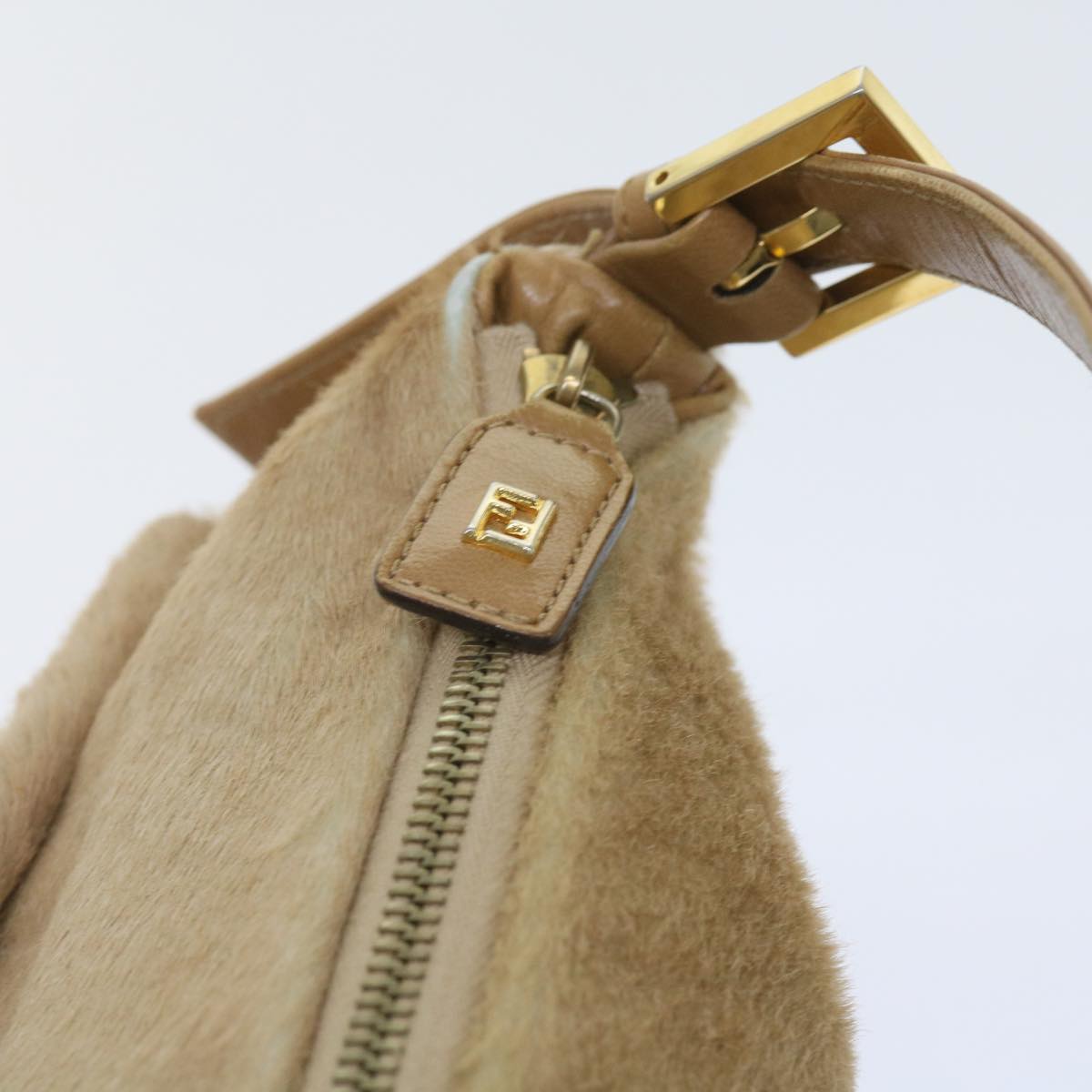 FENDI Mamma Baguette Shoulder Bag Harako leather Beige ar10608B