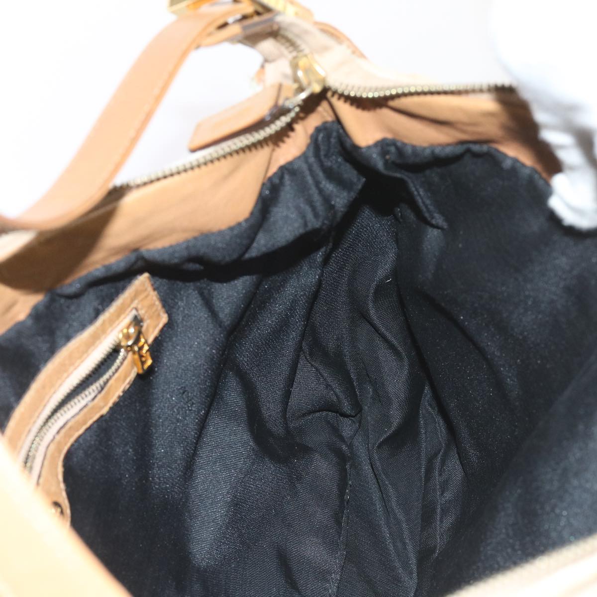 FENDI Mamma Baguette Shoulder Bag Harako leather Beige ar10608B