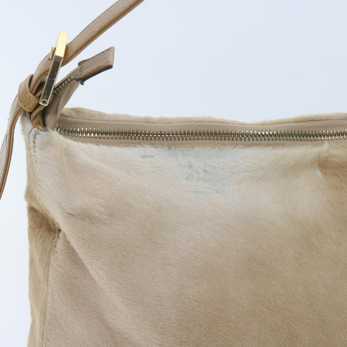 FENDI Mamma Baguette Shoulder Bag Harako leather Beige ar10608B