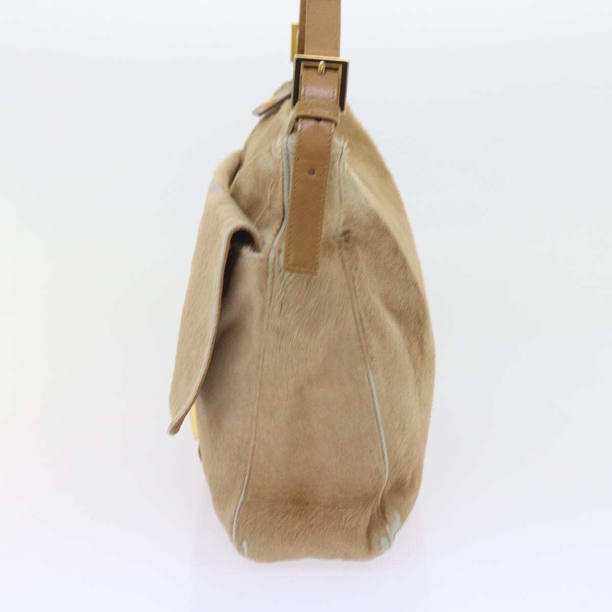 FENDI Mamma Baguette Shoulder Bag Harako leather Beige ar10608B