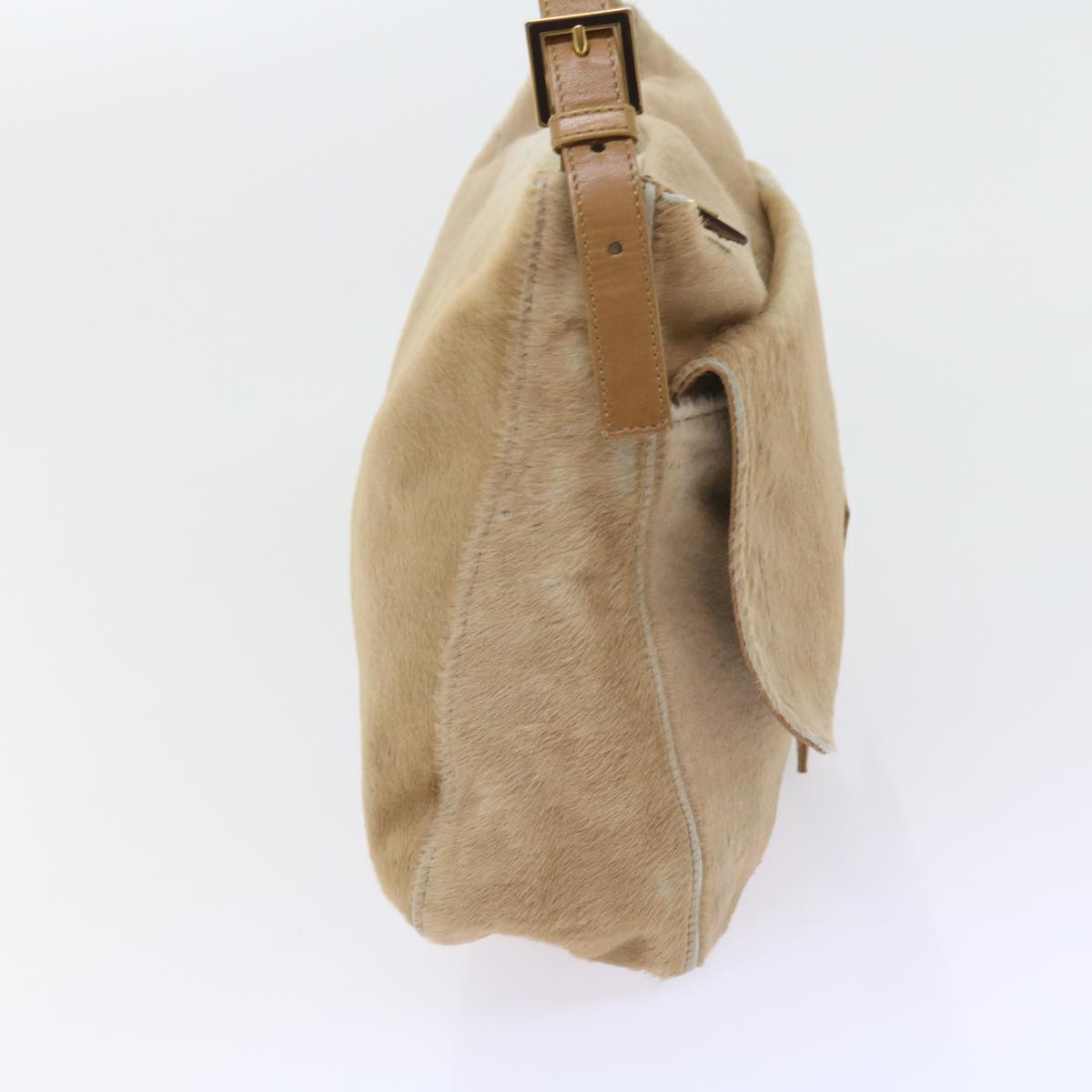 FENDI Mamma Baguette Shoulder Bag Harako leather Beige ar10608B