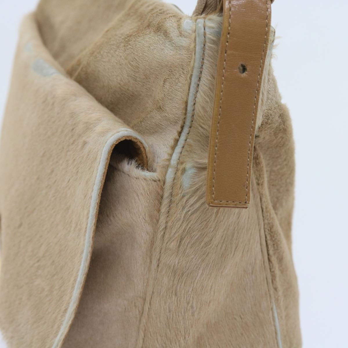 FENDI Mamma Baguette Shoulder Bag Harako leather Beige ar10608B