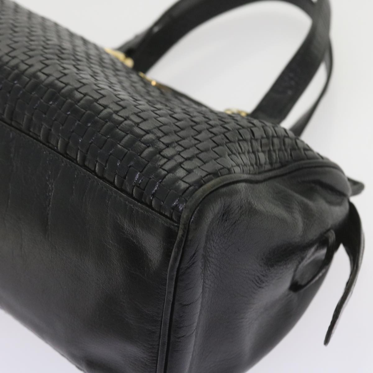 FENDI Hand Bag Leather Black ar10655