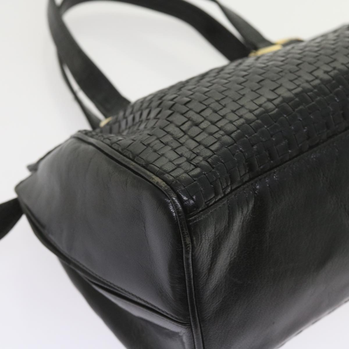 FENDI Hand Bag Leather Black ar10655