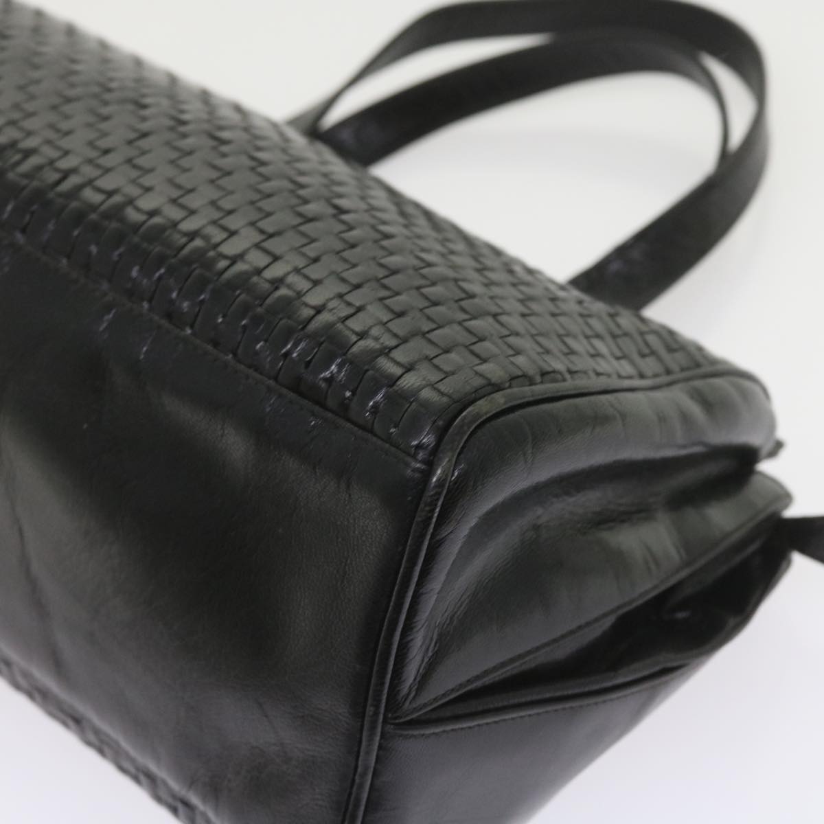 FENDI Hand Bag Leather Black ar10655