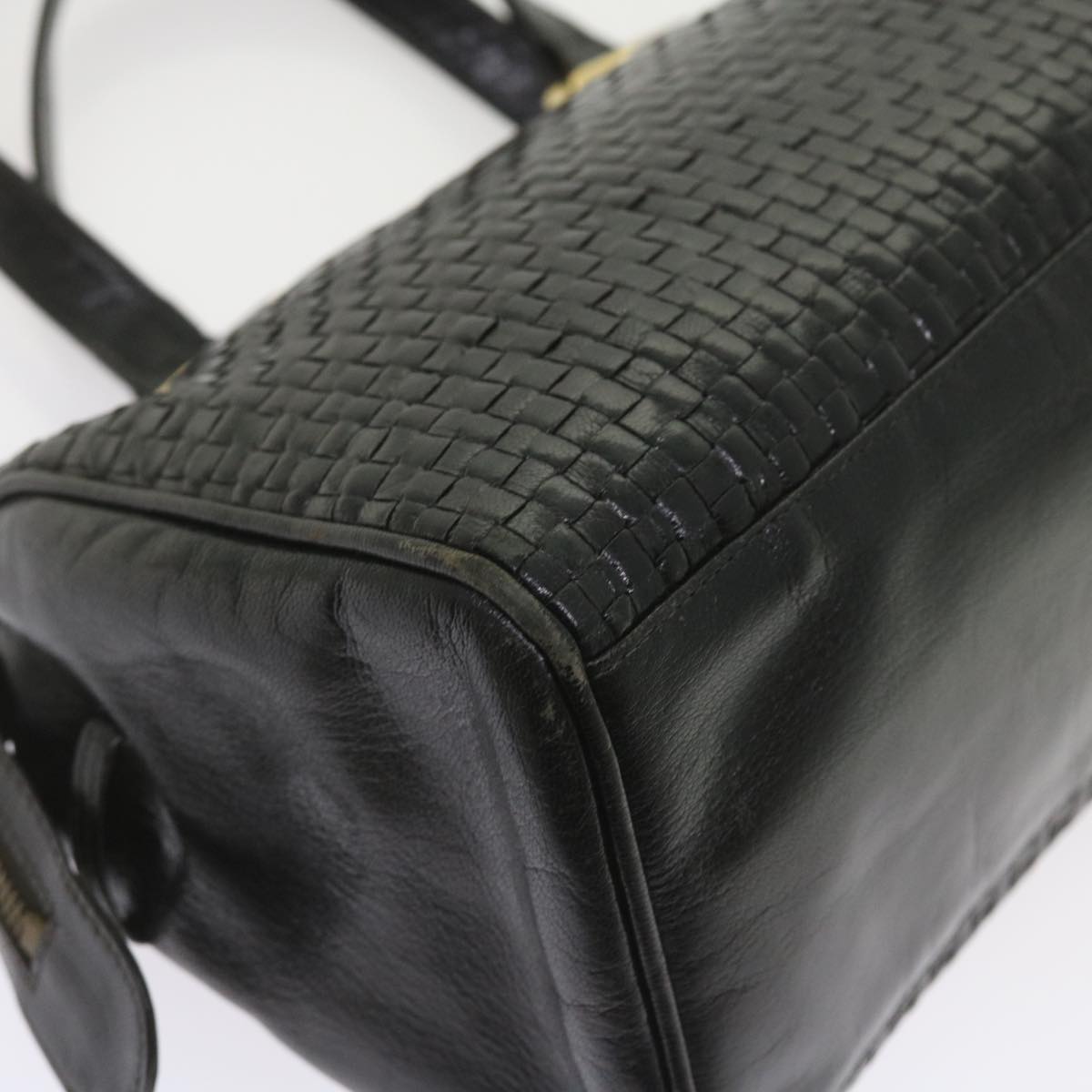 FENDI Hand Bag Leather Black ar10655