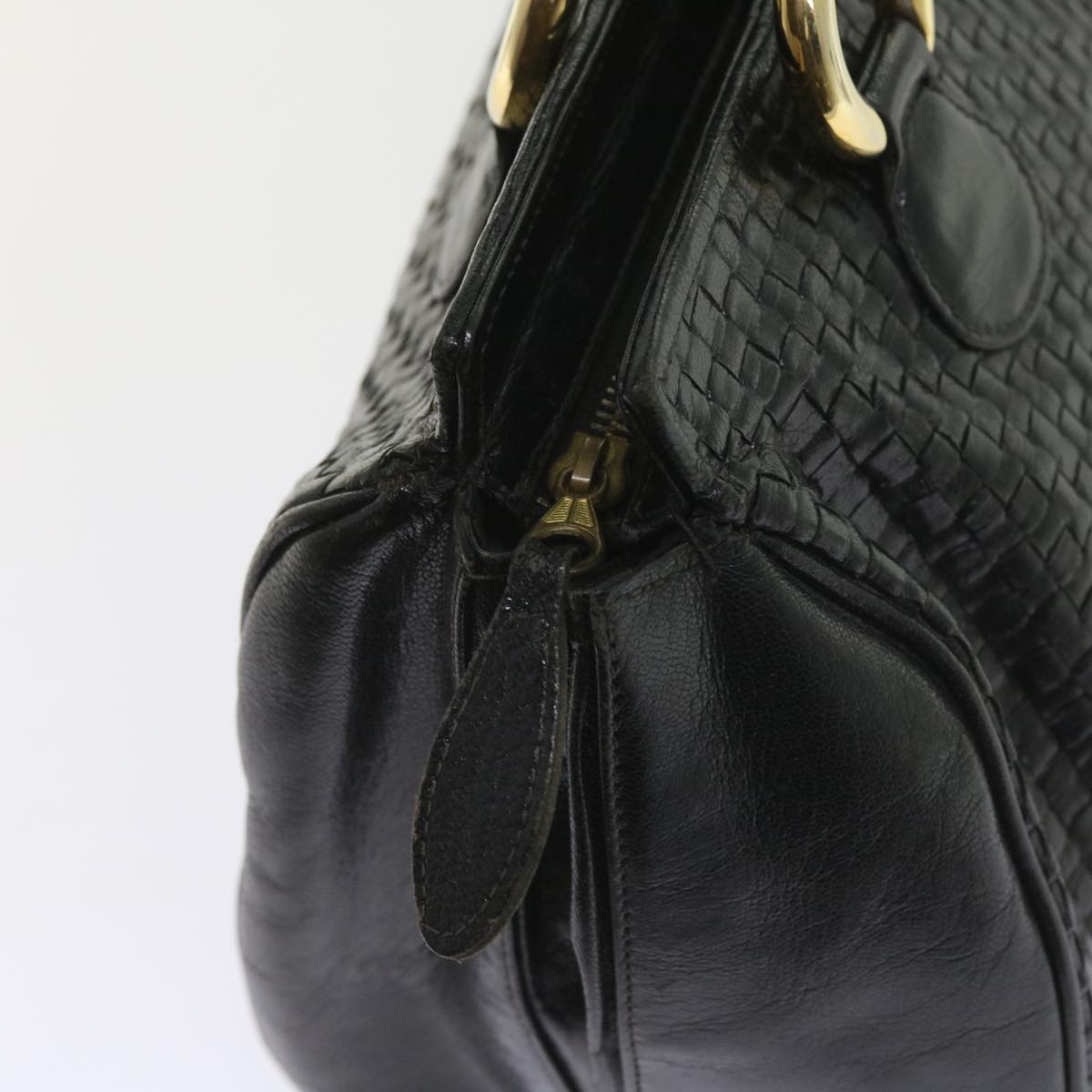 FENDI Hand Bag Leather Black ar10655