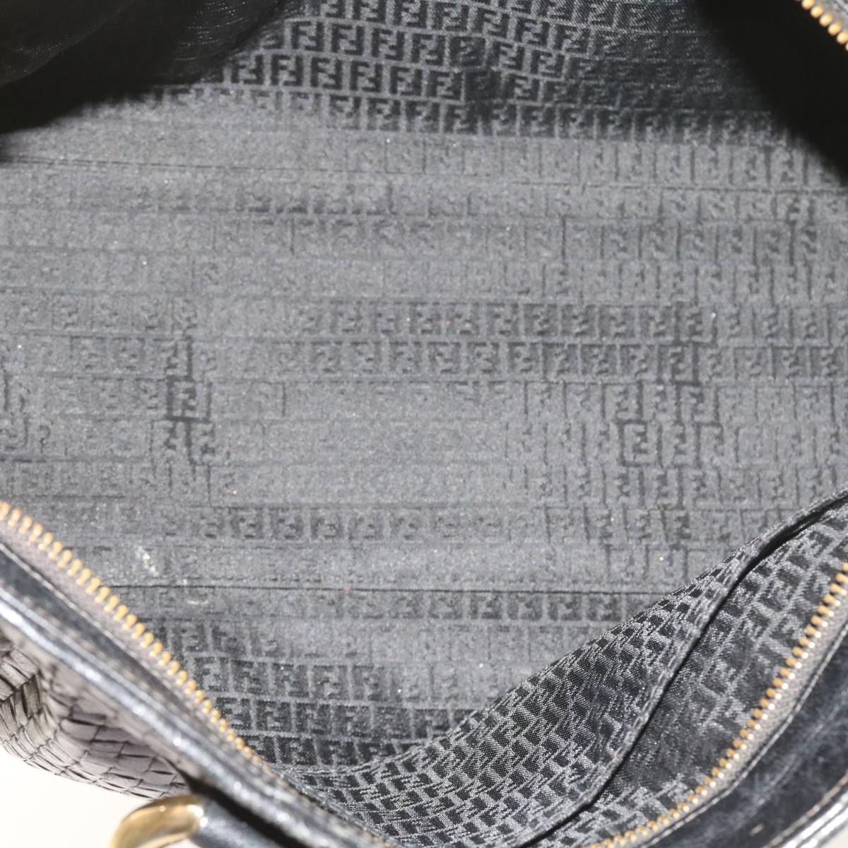 FENDI Hand Bag Leather Black ar10655