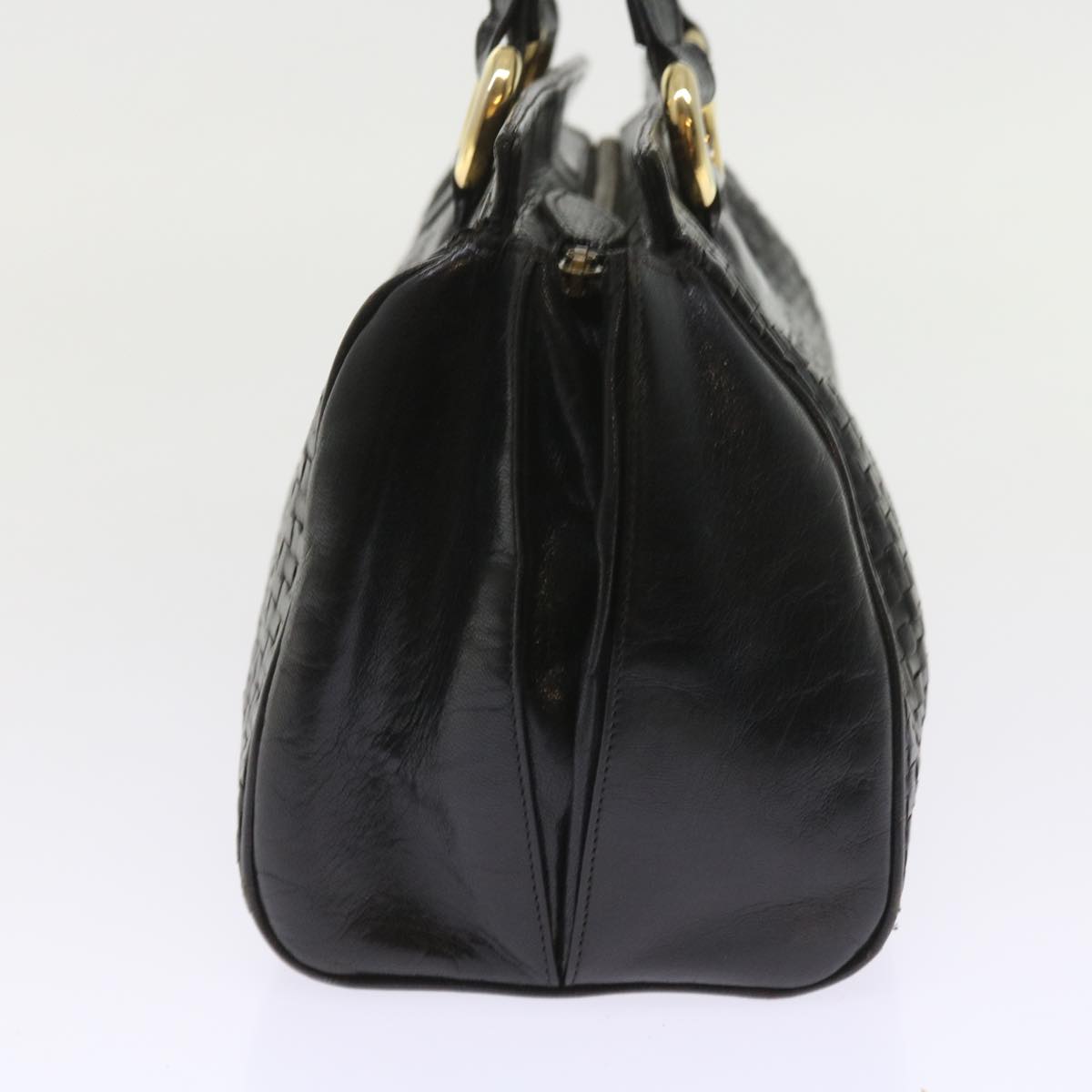 FENDI Hand Bag Leather Black ar10655