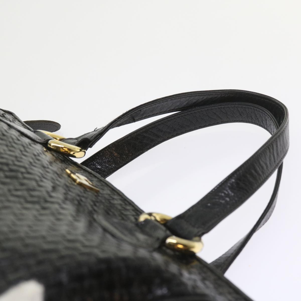 FENDI Hand Bag Leather Black ar10655