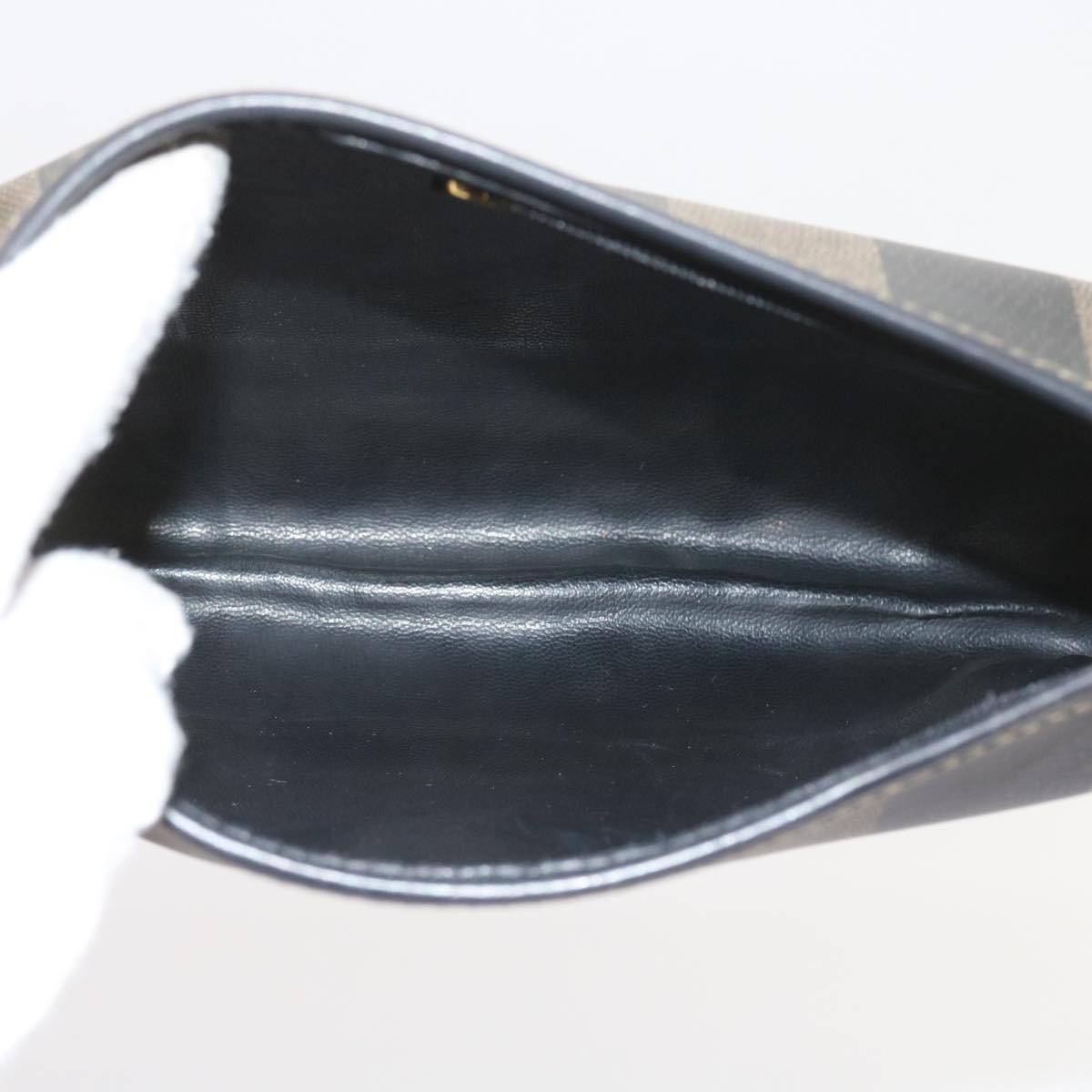 FENDI Pecan Canvas Shoulder Bag Black Brown ar10656