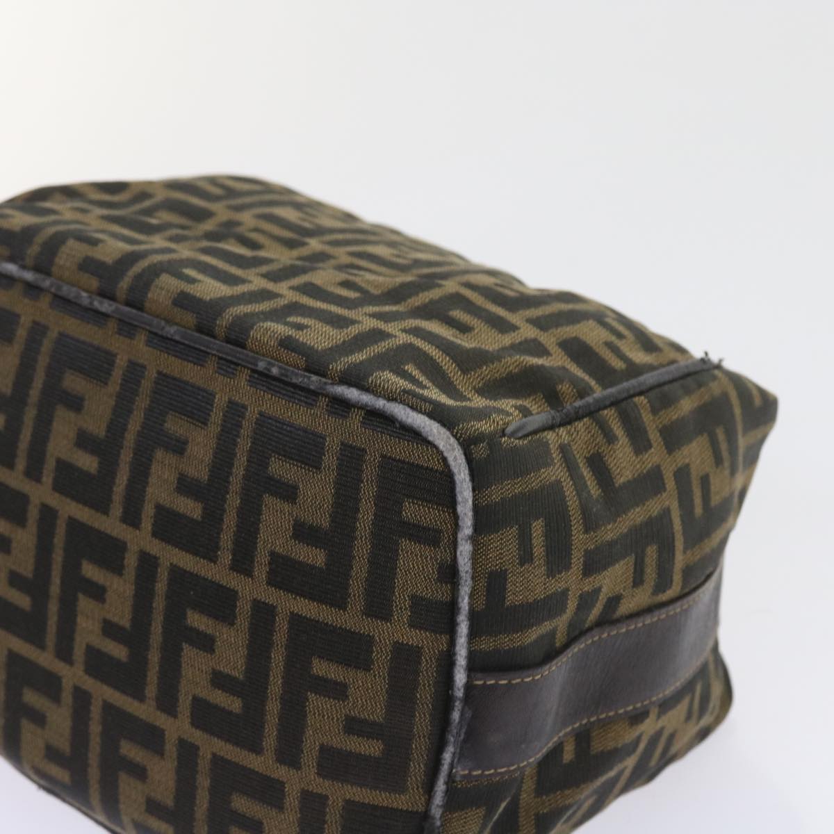 FENDI Zucca Canvas Hand Bag Black Brown 2111 26348 088 ar10671