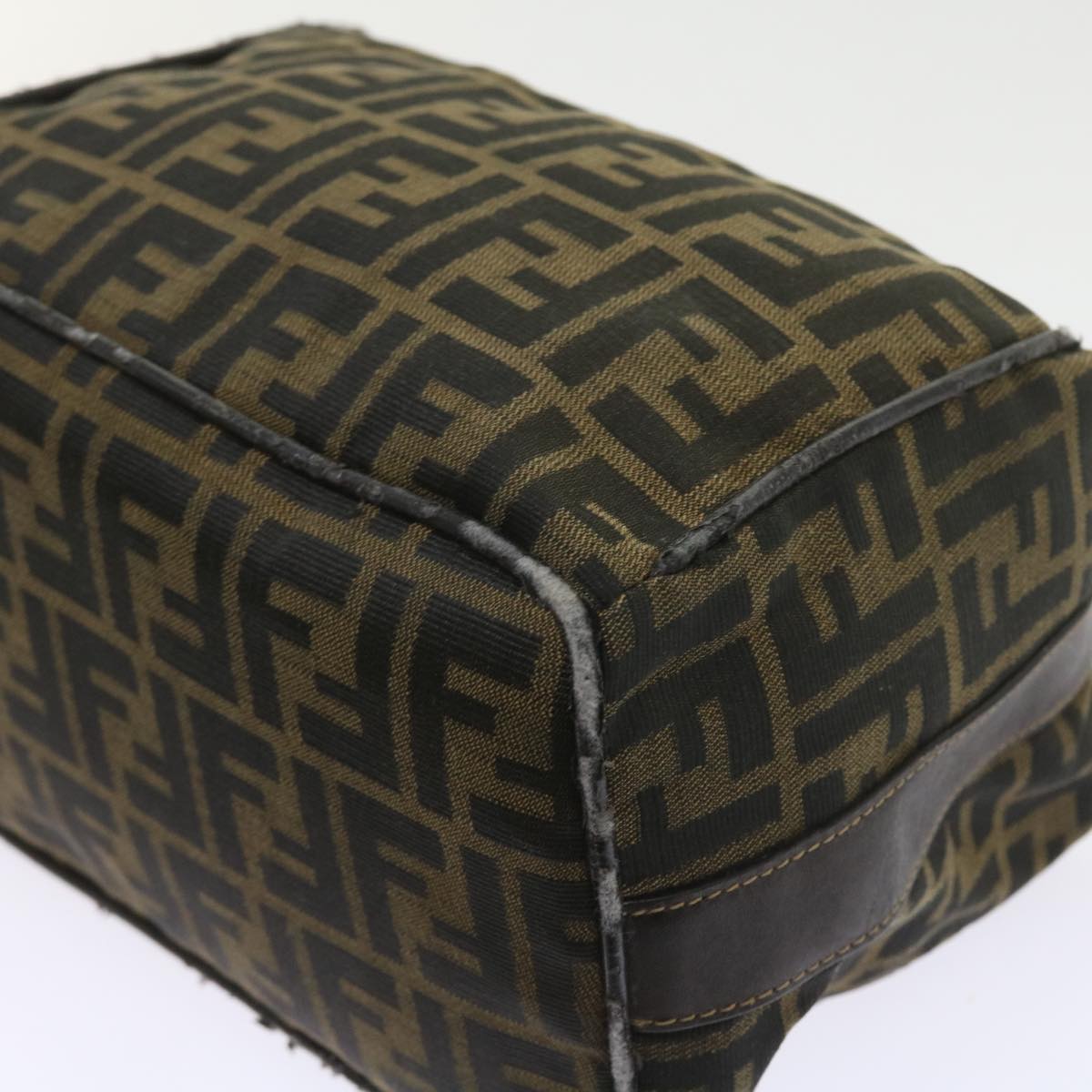 FENDI Zucca Canvas Hand Bag Black Brown 2111 26348 088 ar10671