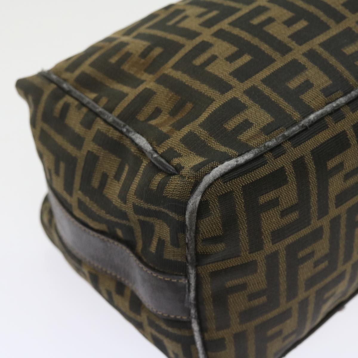 FENDI Zucca Canvas Hand Bag Black Brown 2111 26348 088 ar10671