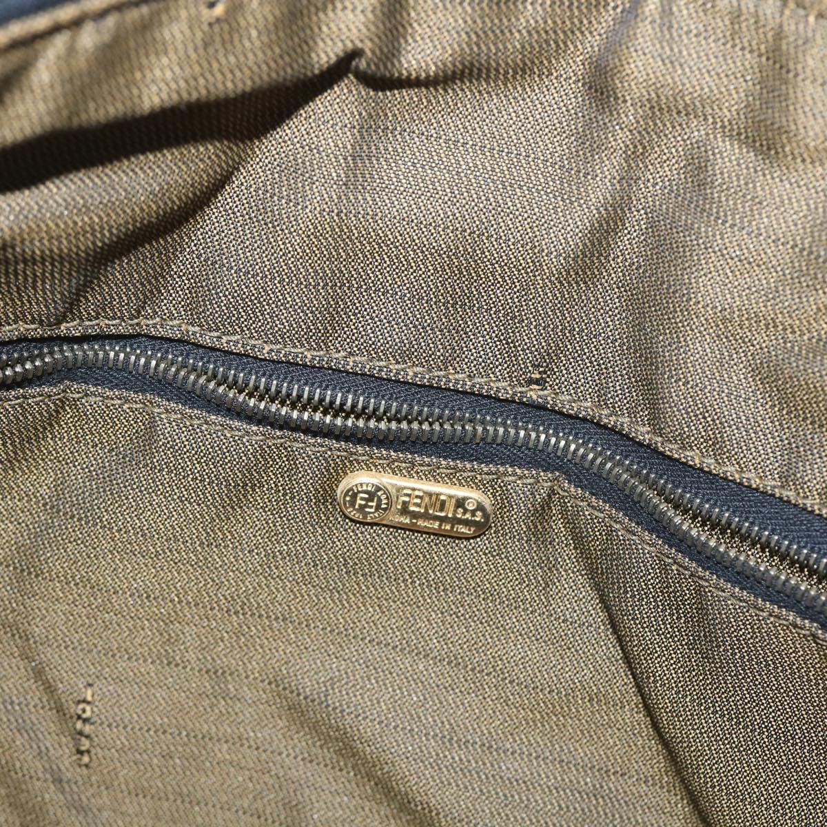 FENDI Zucca Canvas Hand Bag Black Brown 2111 26348 088 ar10671