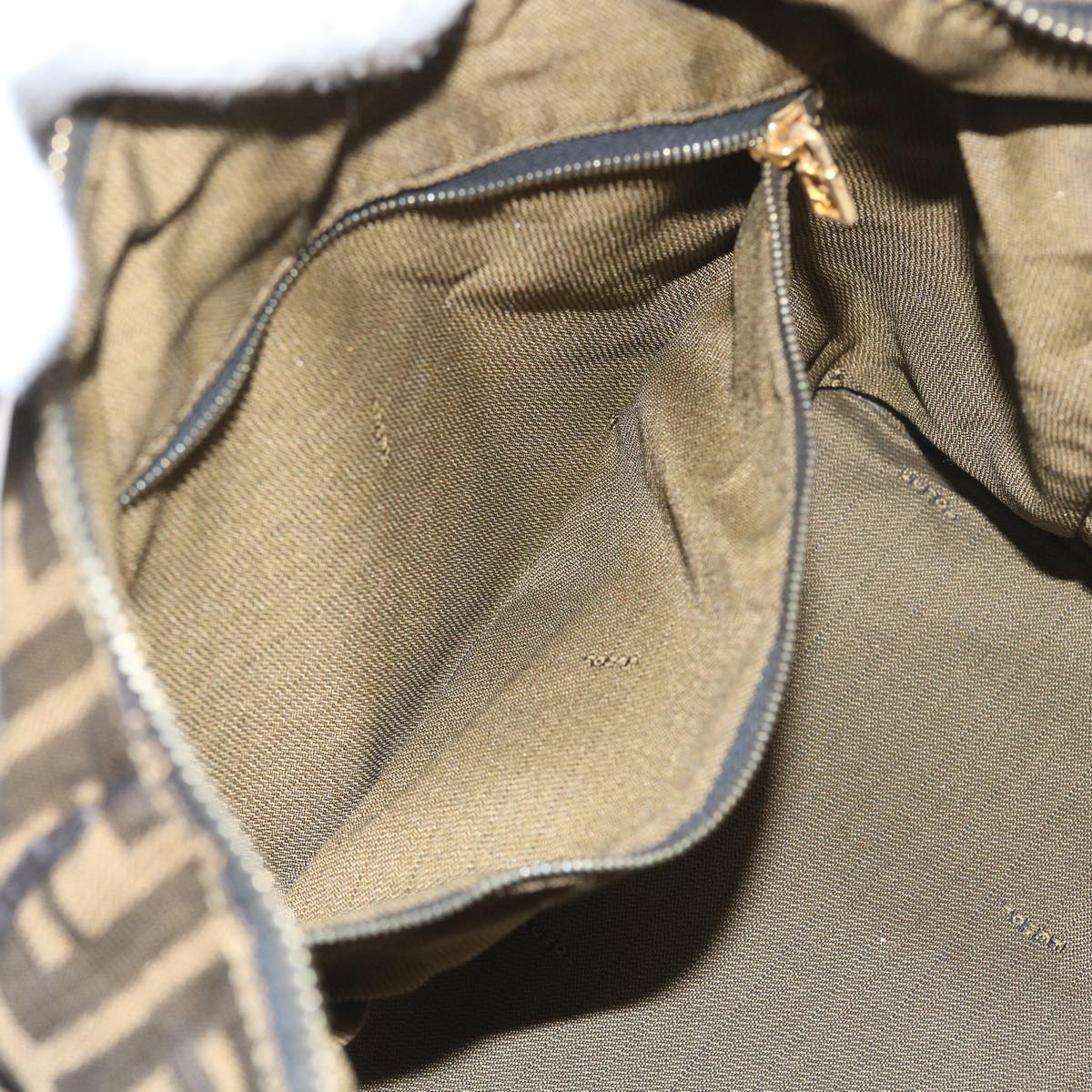 FENDI Zucca Canvas Hand Bag Black Brown 2111 26348 088 ar10671