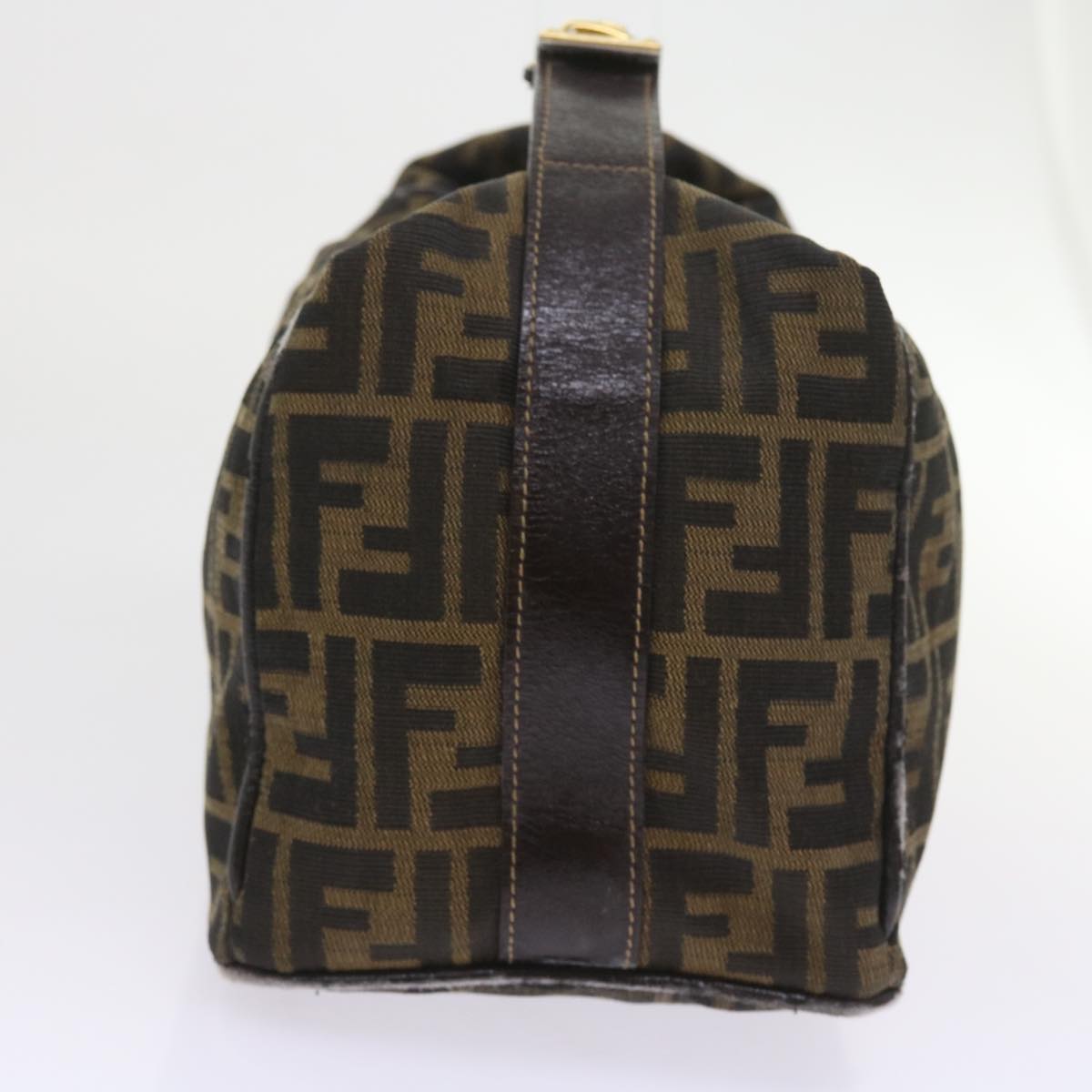 FENDI Zucca Canvas Hand Bag Black Brown 2111 26348 088 ar10671