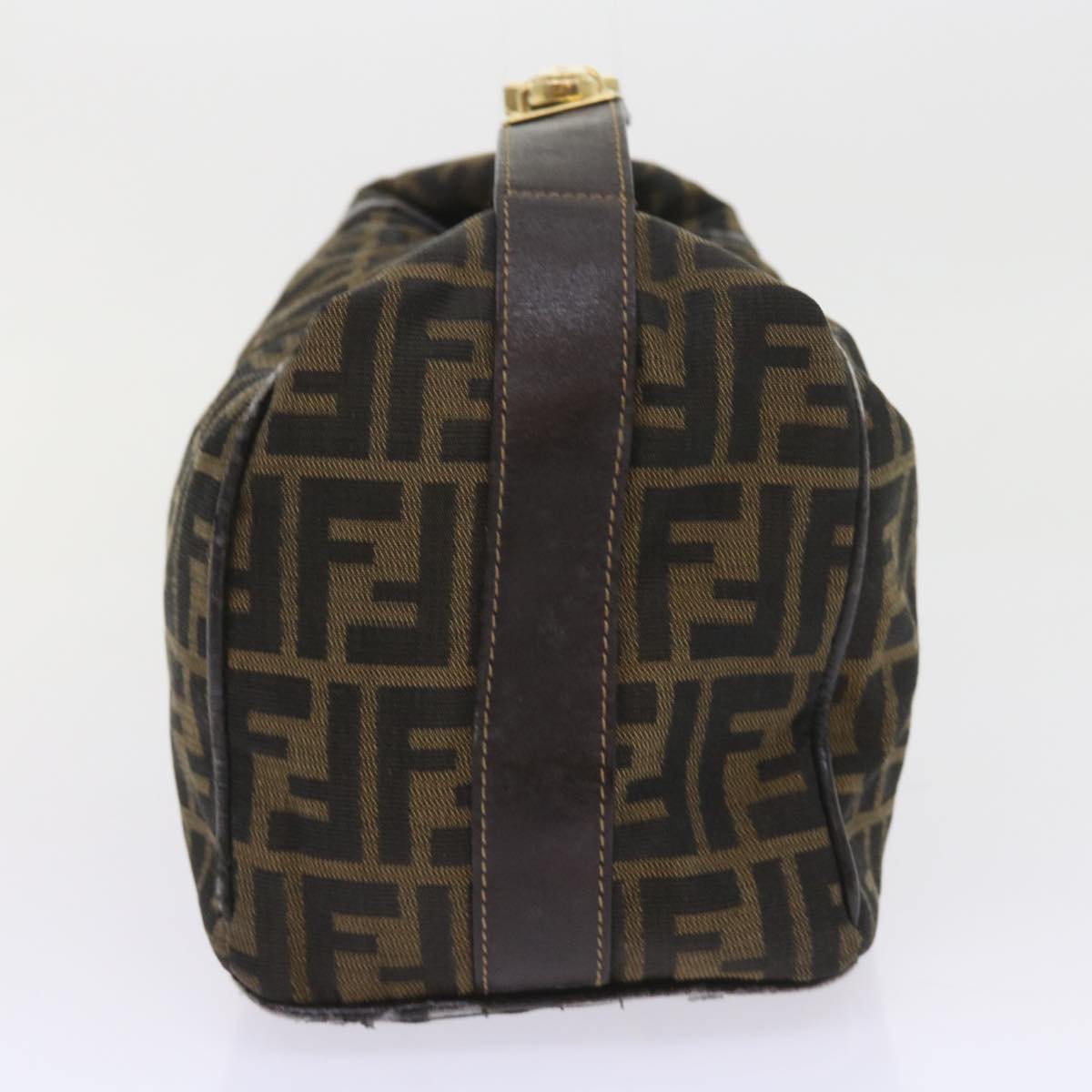 FENDI Zucca Canvas Hand Bag Black Brown 2111 26348 088 ar10671