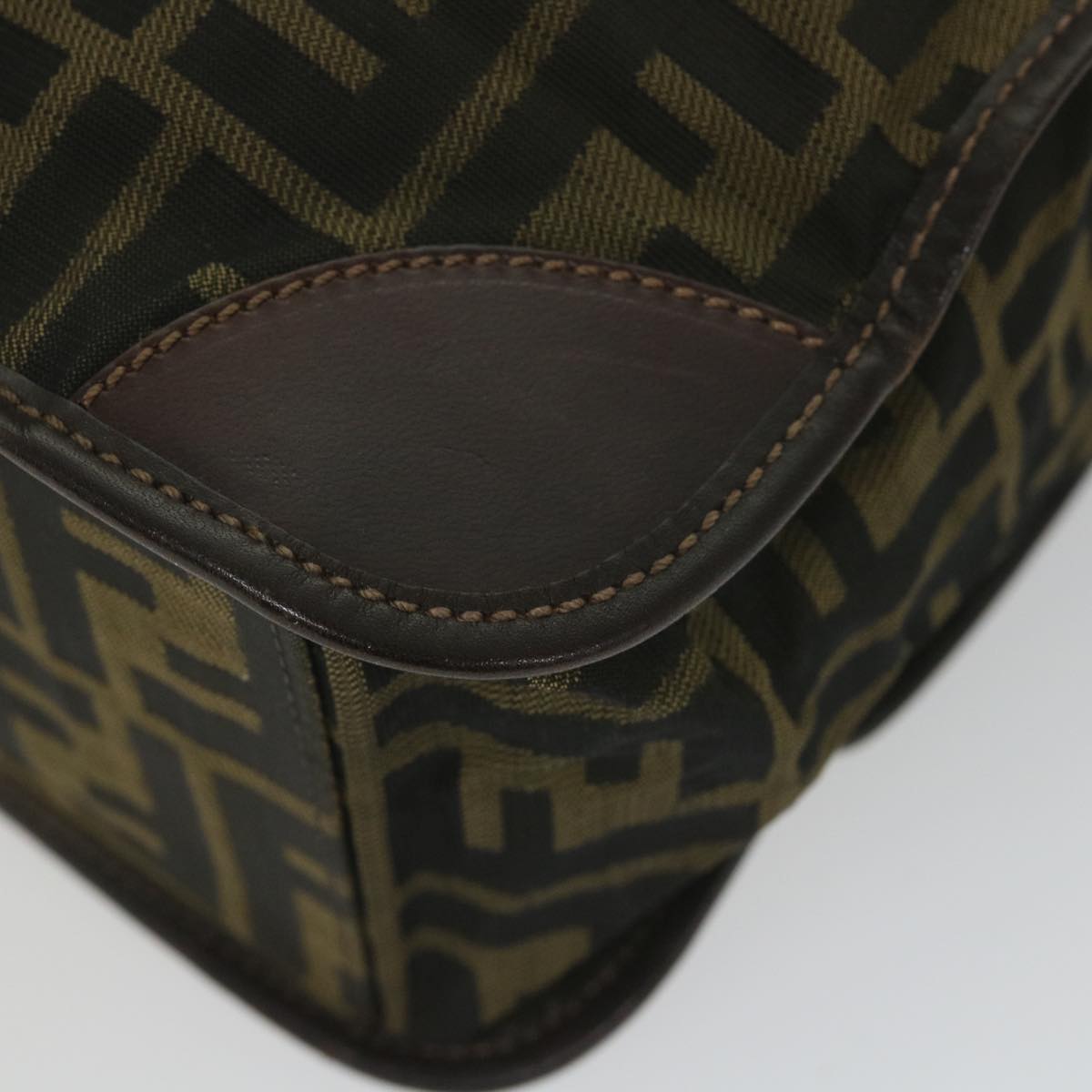 FENDI Zucca Canvas Hand Bag Black Brown 2321 26555 098 ar10692