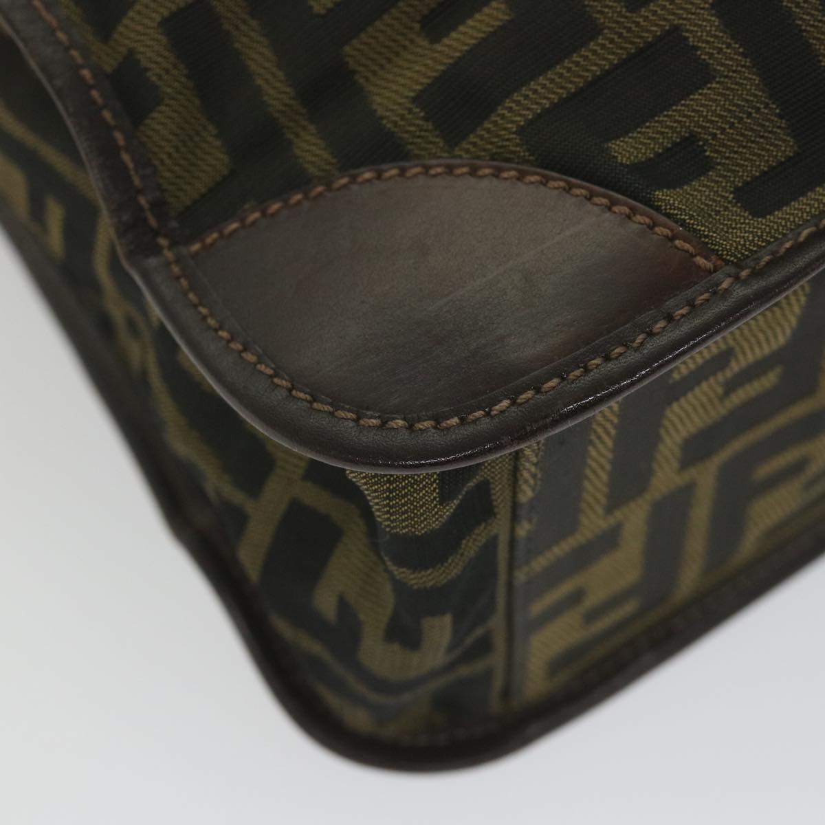 FENDI Zucca Canvas Hand Bag Black Brown 2321 26555 098 ar10692