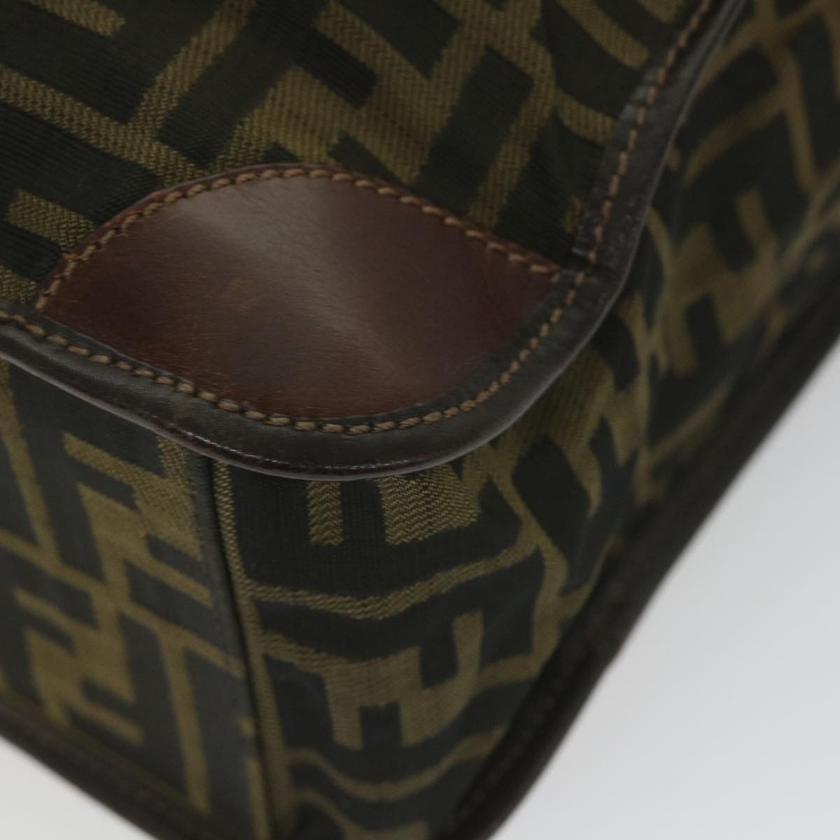 FENDI Zucca Canvas Hand Bag Black Brown 2321 26555 098 ar10692